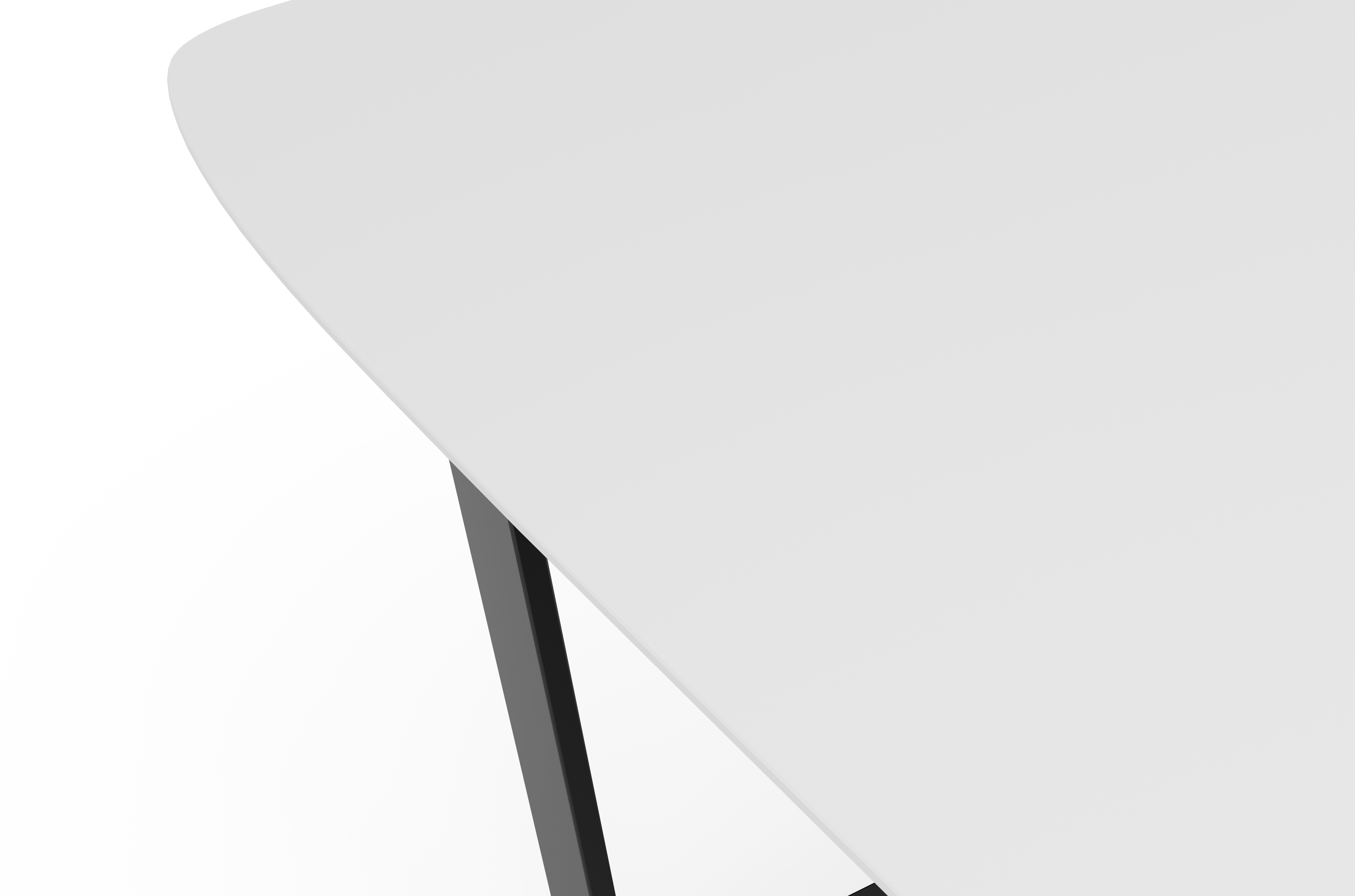 Table de salle à manger Novaro armature en métal noir avec plateau Ceramo forme arrondi en céramique en couleur Arctic White 220 x 105 x 77 cm