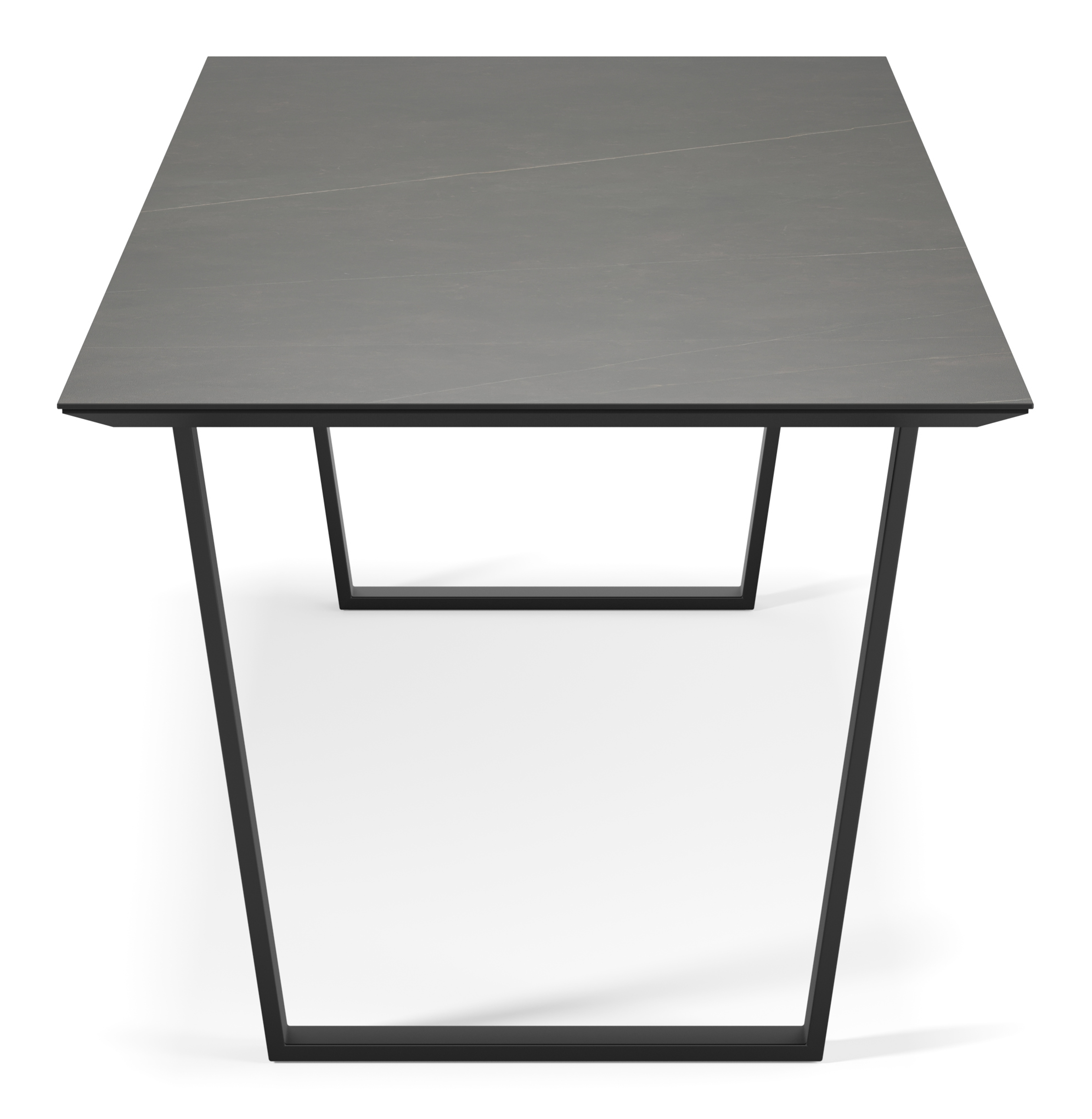 Table de salle à manger Novaro armature en métal noir avec plateau Ceramo rectangulaire céramique en couleur Calatorao 300 x 100 x 77 cm