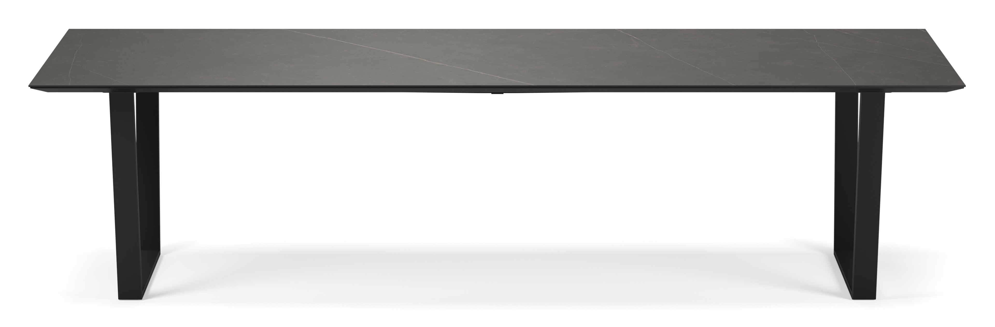 Table de salle à manger Novaro armature en métal noir avec plateau Ceramo rectangulaire céramique en couleur Calatorao 300 x 100 x 77 cm