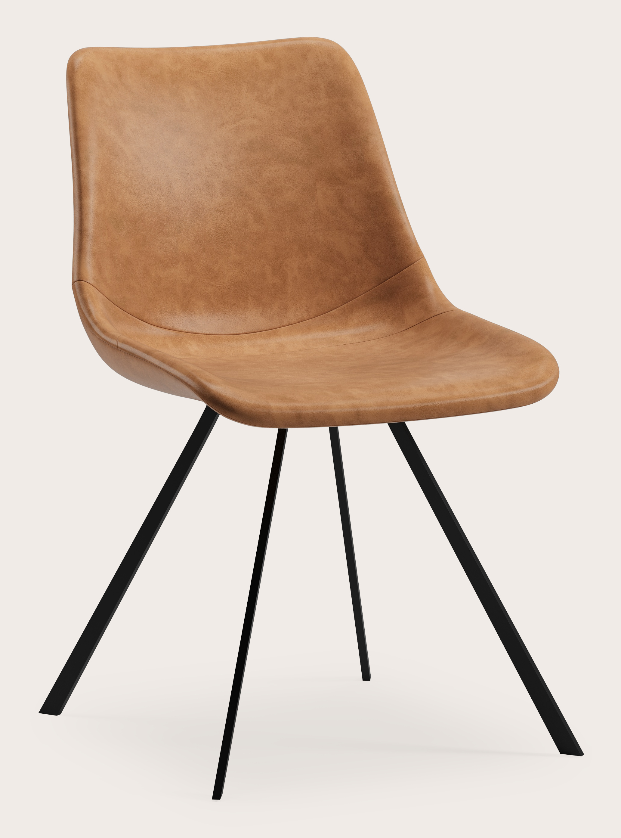 Pozzi eetkamerstoel in Skin lederlook Camel