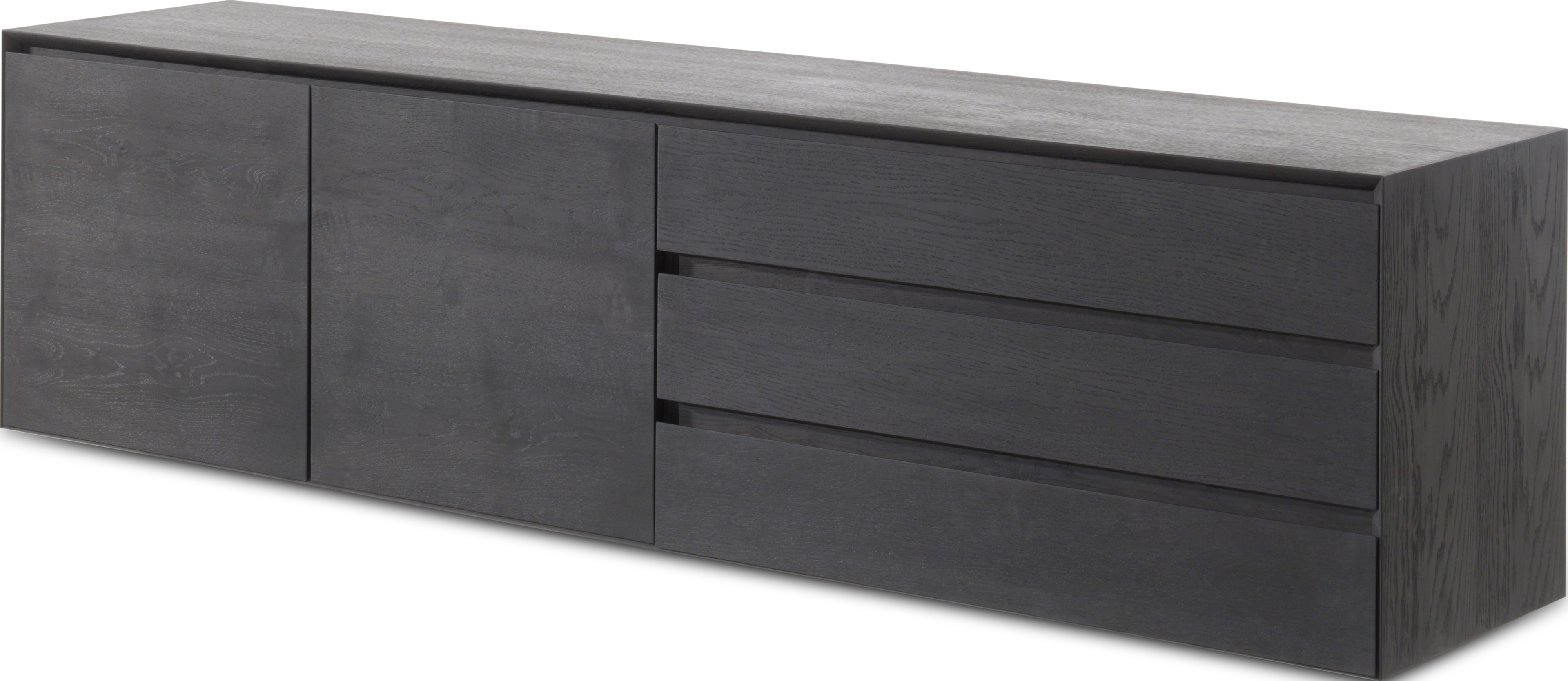 Arno dressoir in zwarte eik 190 x 45 cm