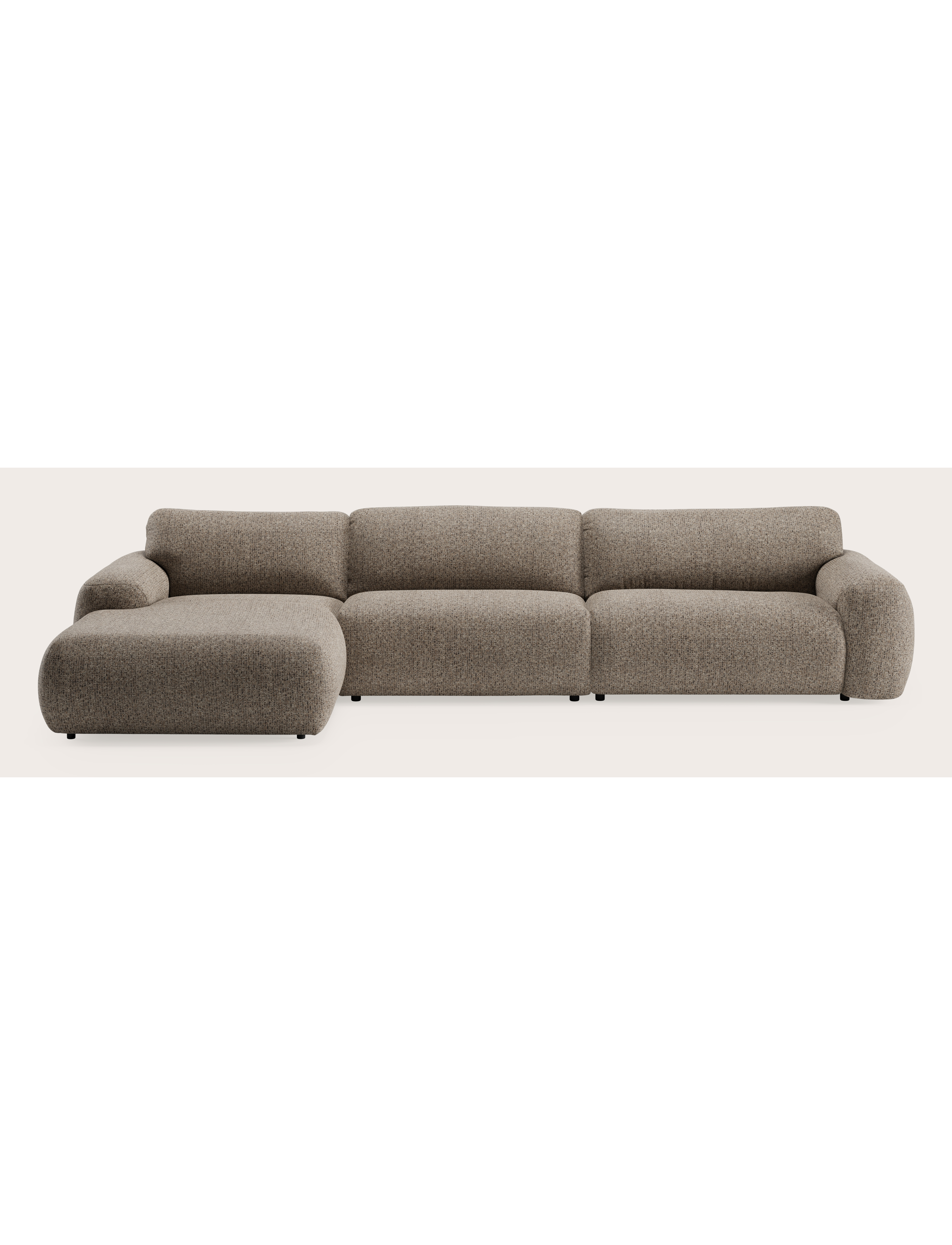 Sarpi hoekzetel 4,5-zit in Tessaro stof Taupe