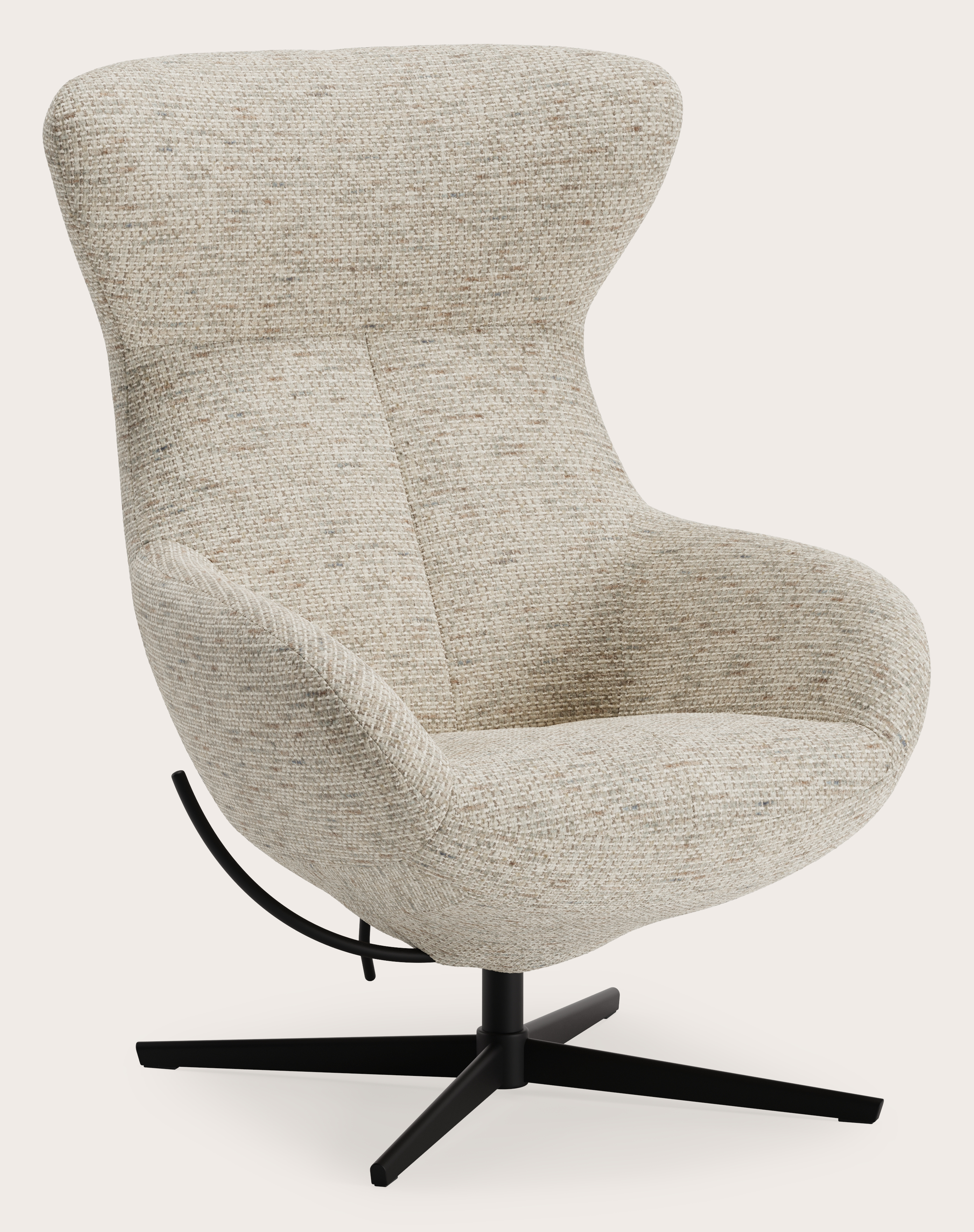 Riposa relax fauteuil (tilt functie) in Tessaro stof Beige met poot in zwart metaal