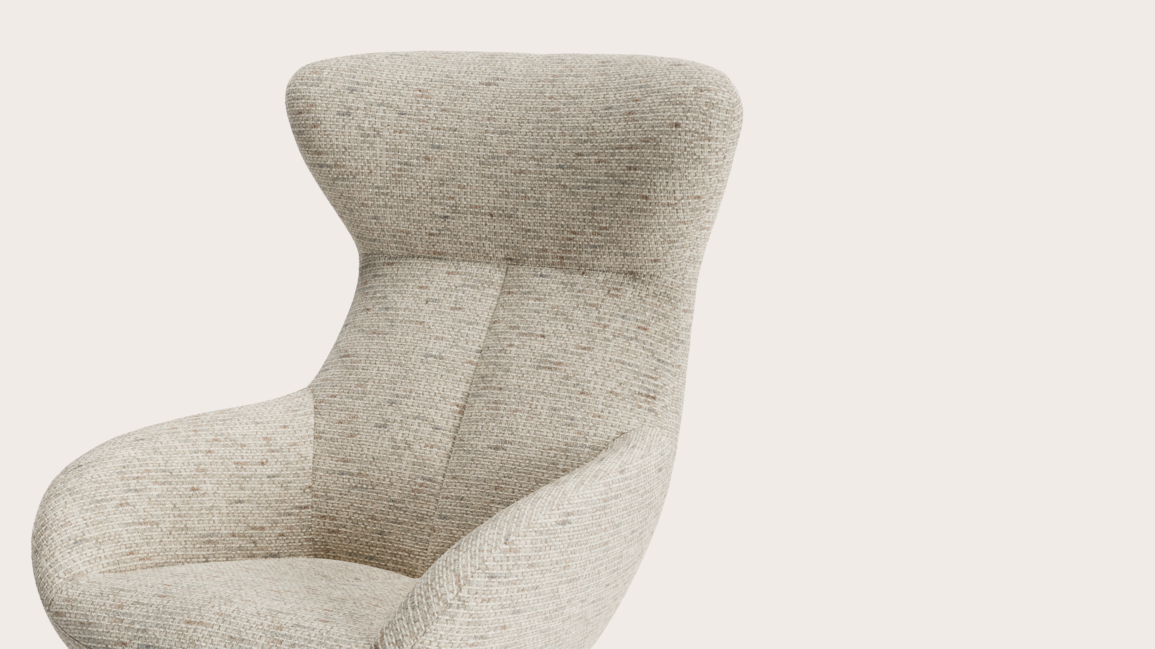Riposa relax fauteuil (tilt functie) in Tessaro stof Beige met poot in zwart metaal