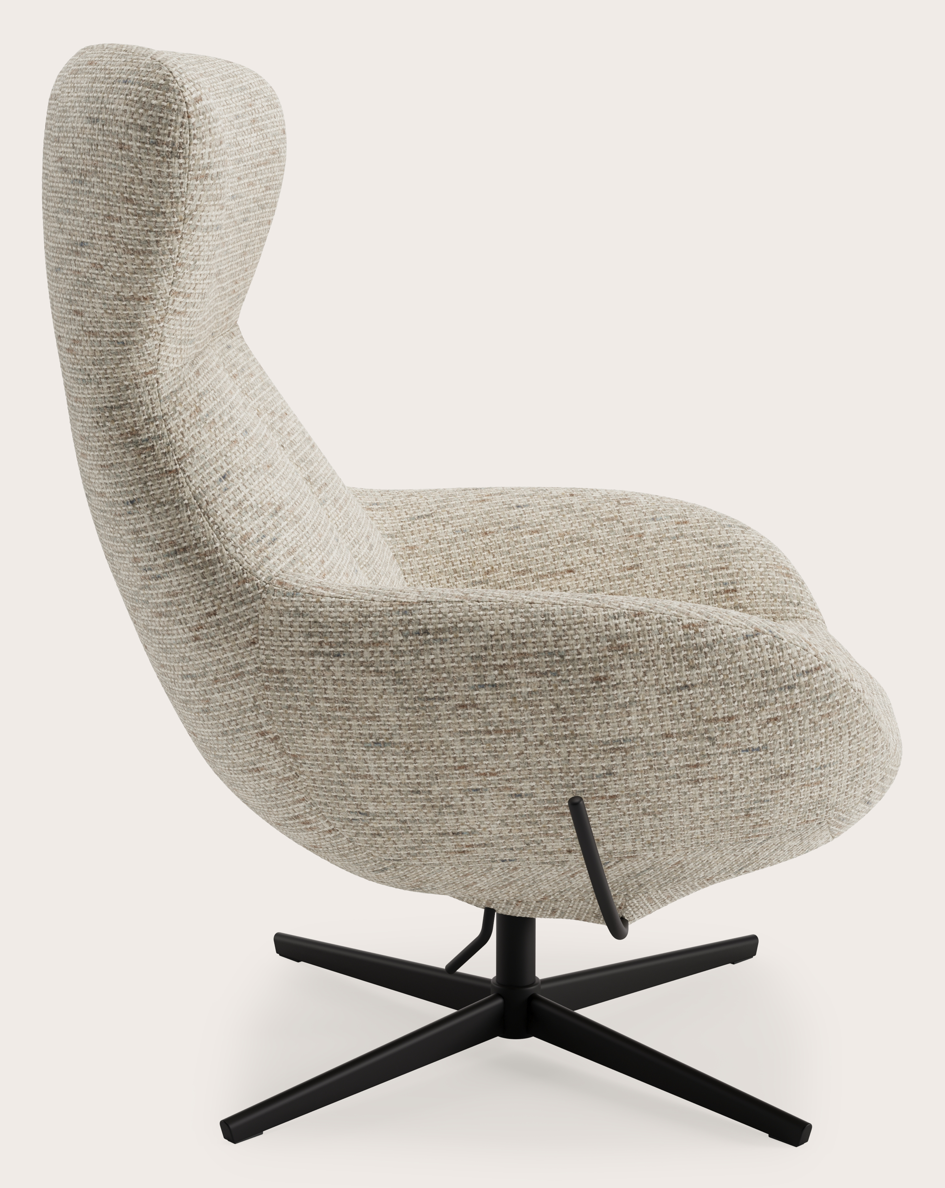 Riposa relax fauteuil (tilt functie) in Tessaro stof Beige met poot in zwart metaal