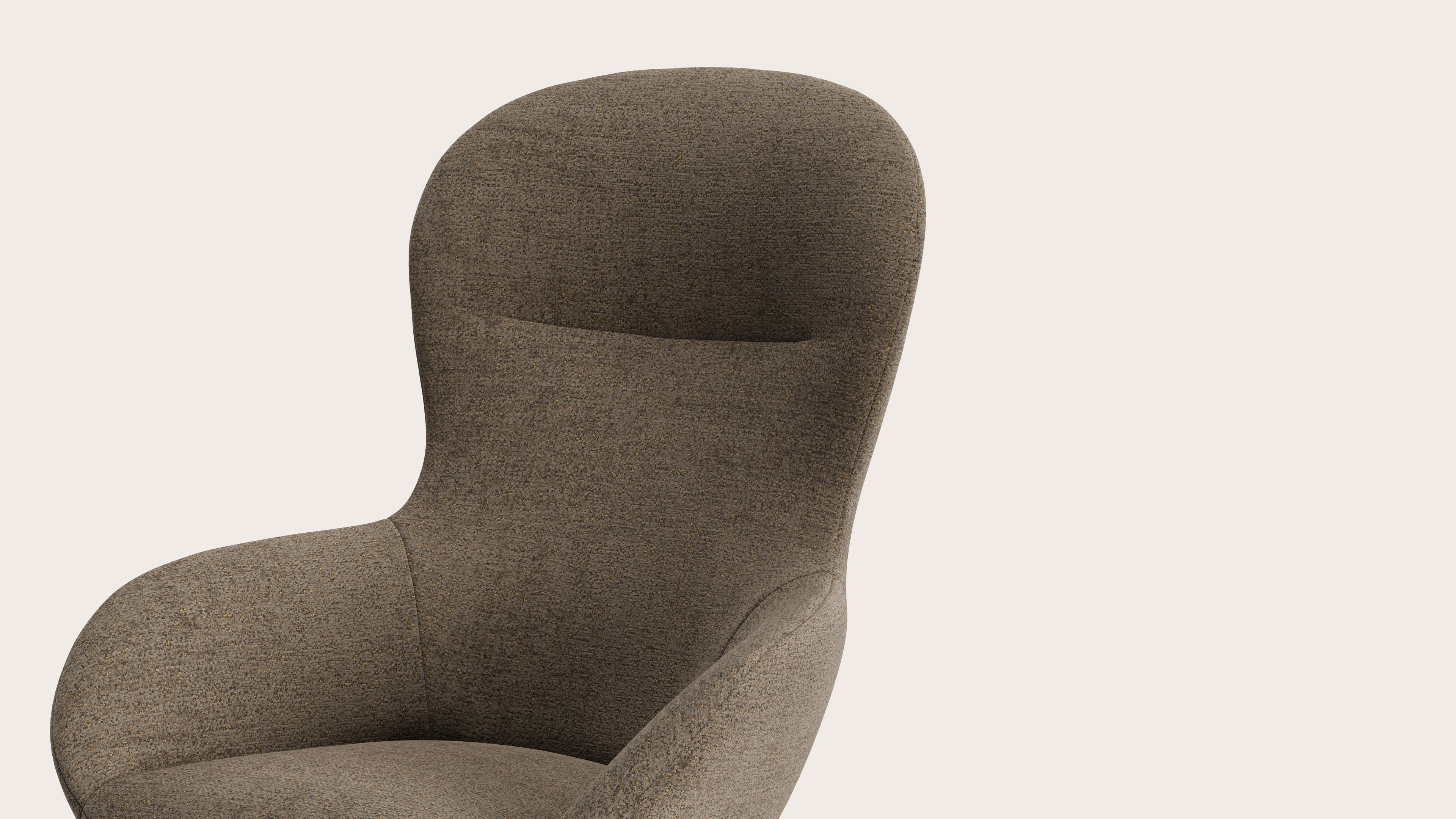 Sereno relax fauteuil in Mareto stof Terra met poot in zwart metaal