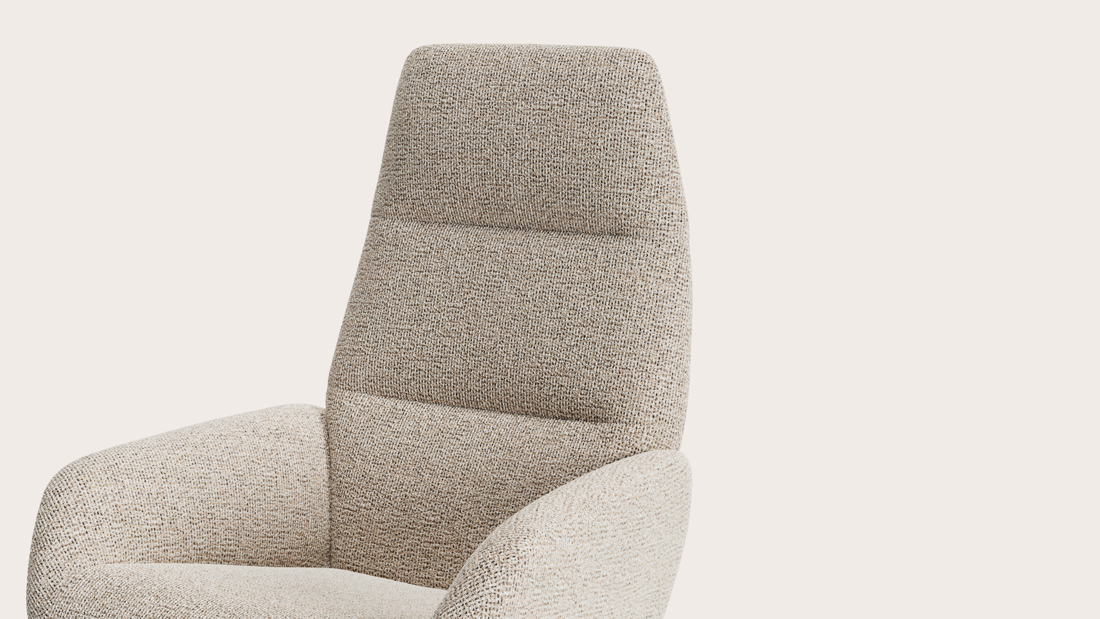 Lento relax fauteuil (push back functie) in Fresco stof Natural met poot in zwart metaal