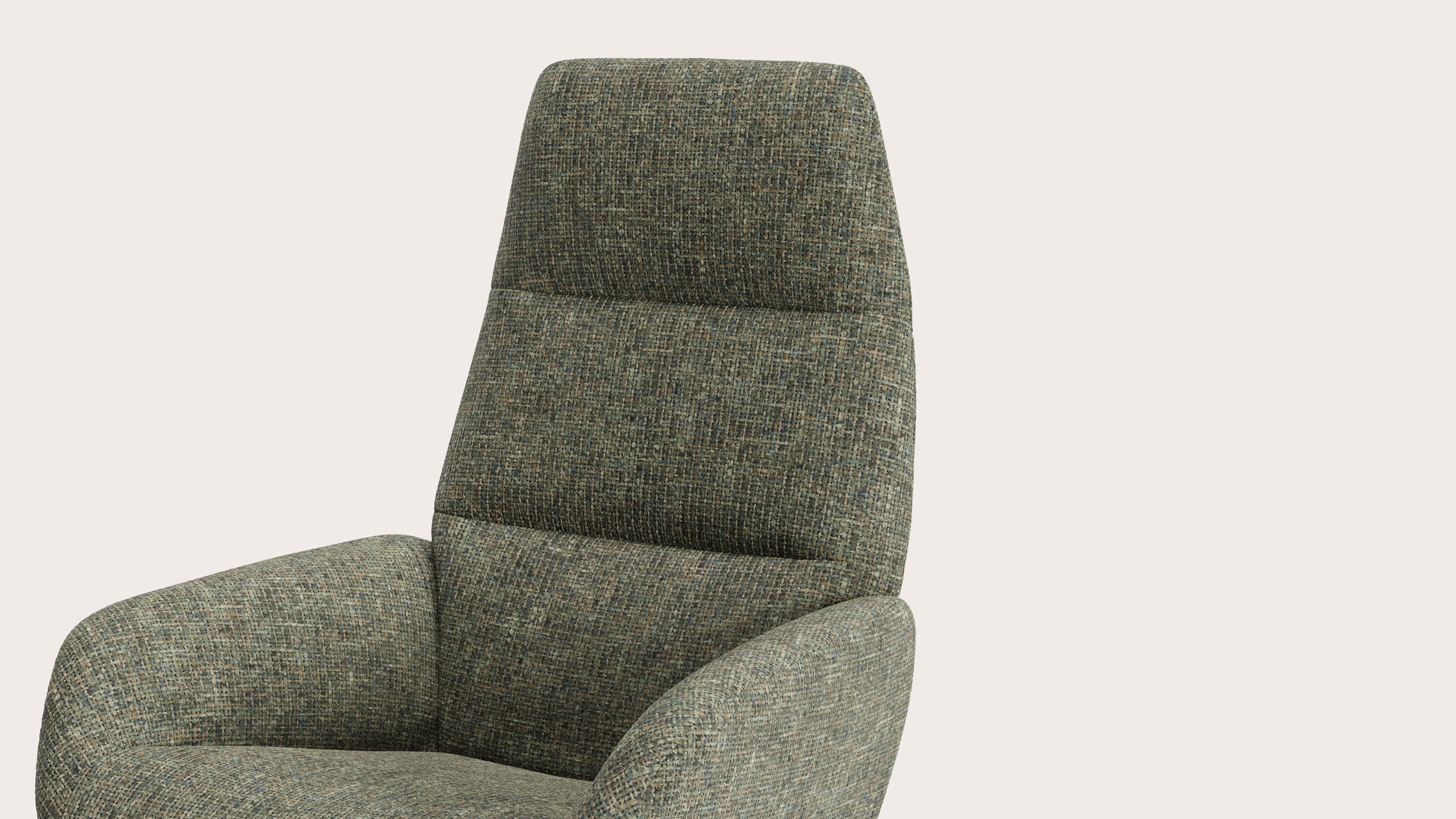 Lento relax fauteuil (push back functie) in Tessaro stof Jungle met poot in zwart metaal