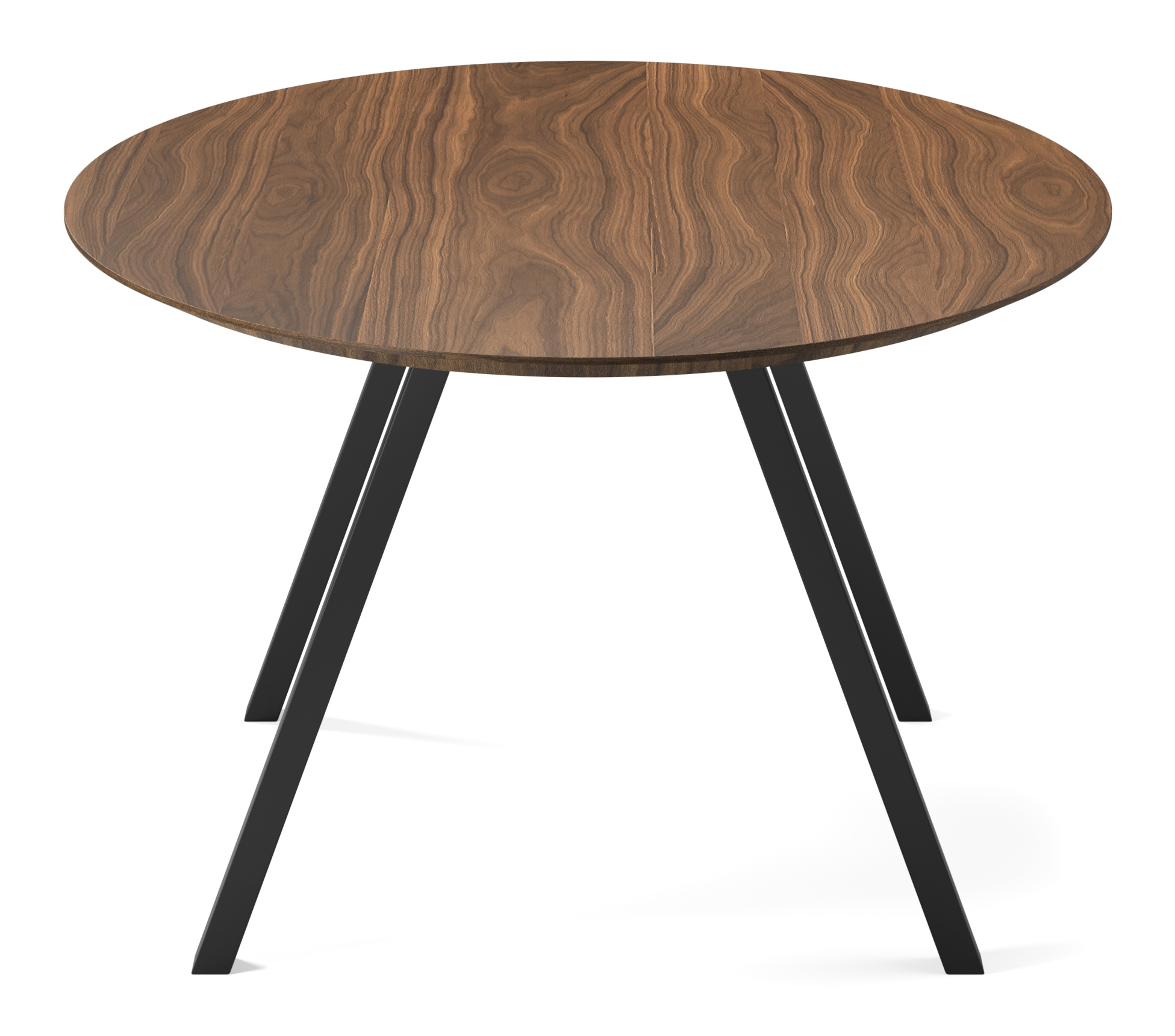 Table de salle à manger Tiendo armature en métal noir avec plateau Finesso en forme ovale en noyer 220 x 120 x 77 cm