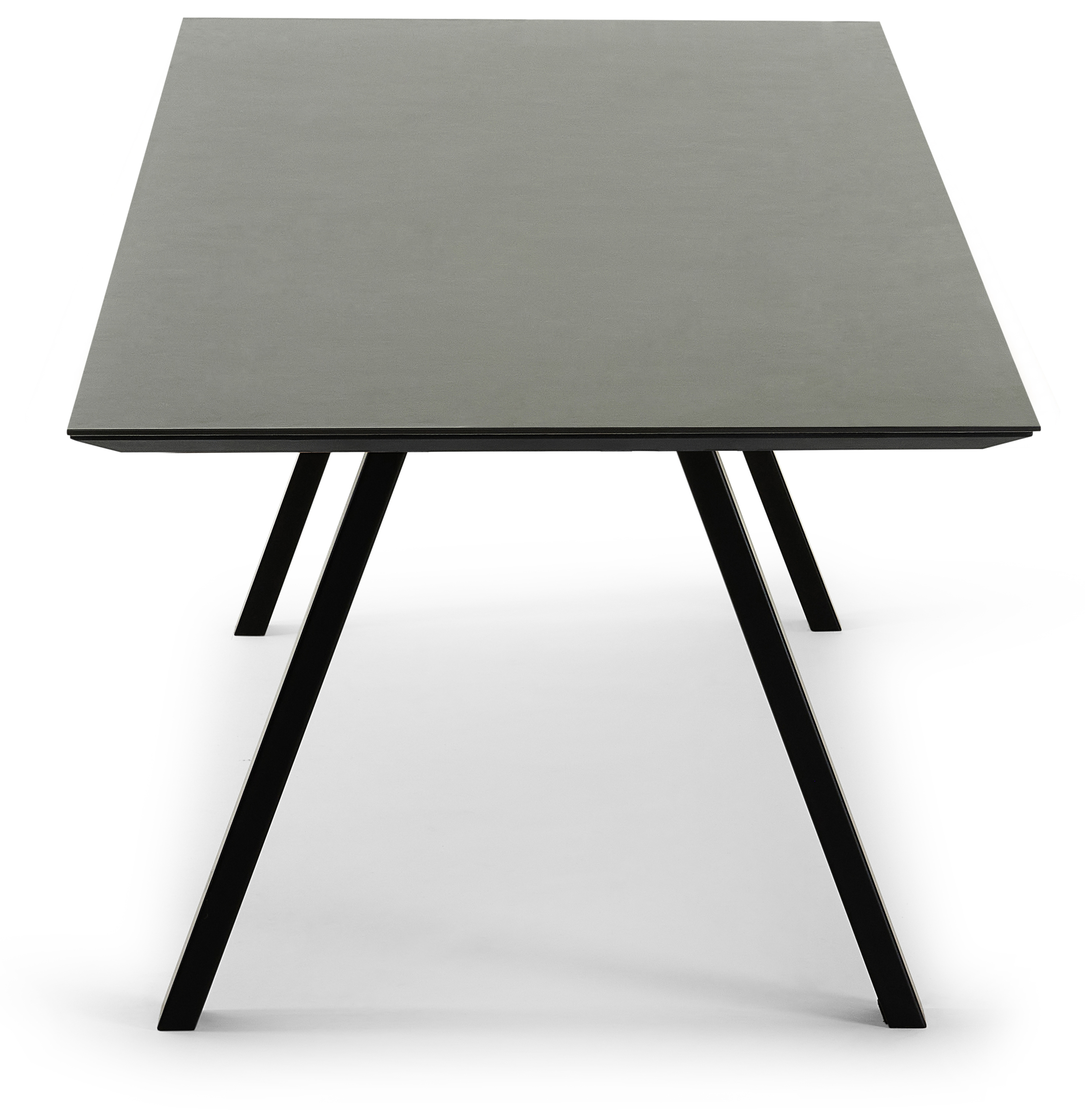 Eettafel Tiendo onderstel in zwart metaal met rechthoekig volkeramisch Ceramo blad in kleur Calatorao 260 x 100 x 77 cm