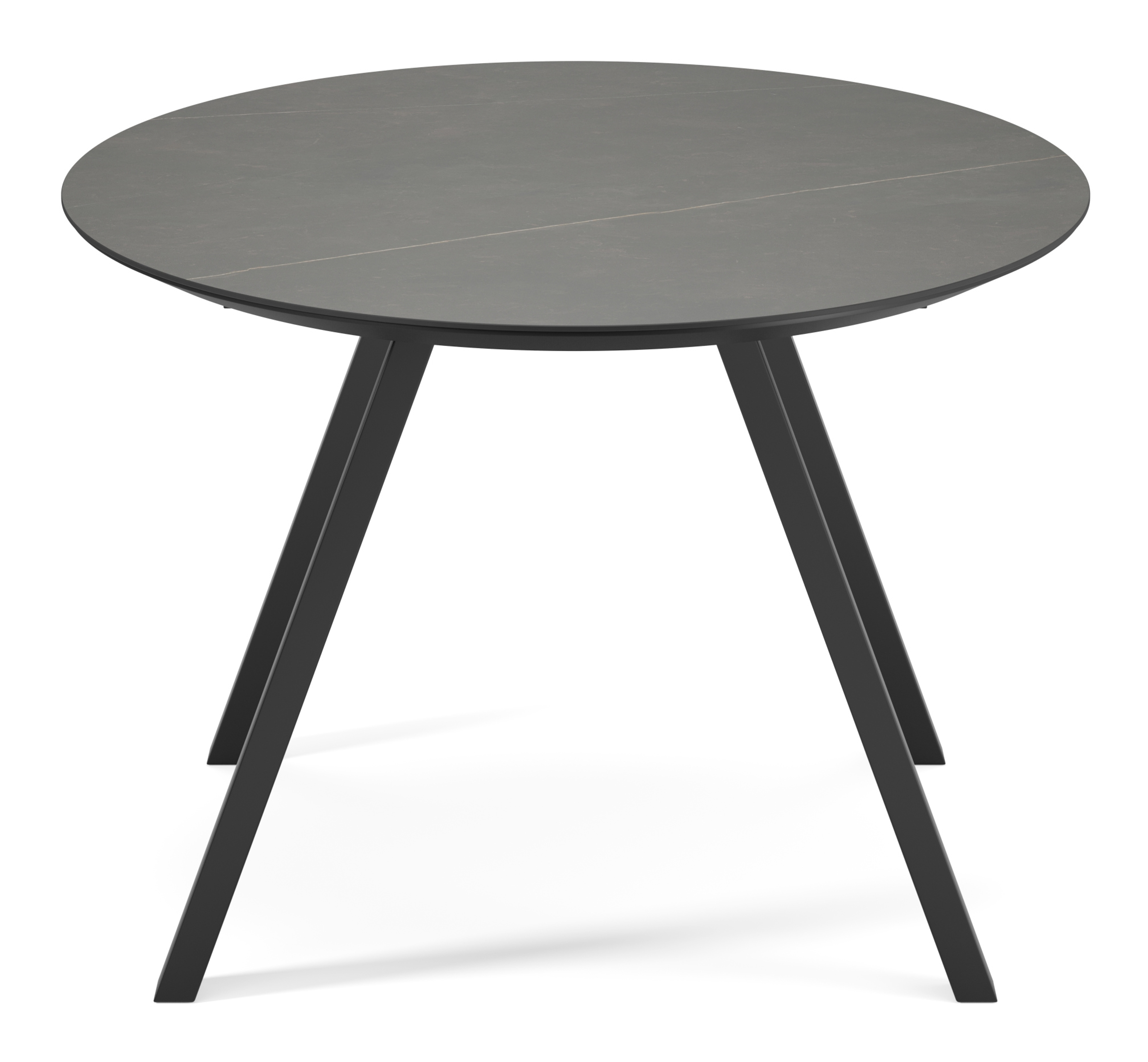 Eettafel Tiendo onderstel in zwart metaal met ovaal volkeramisch Ceramo blad in kleur Calatorao 180 x 110 x 77 cm