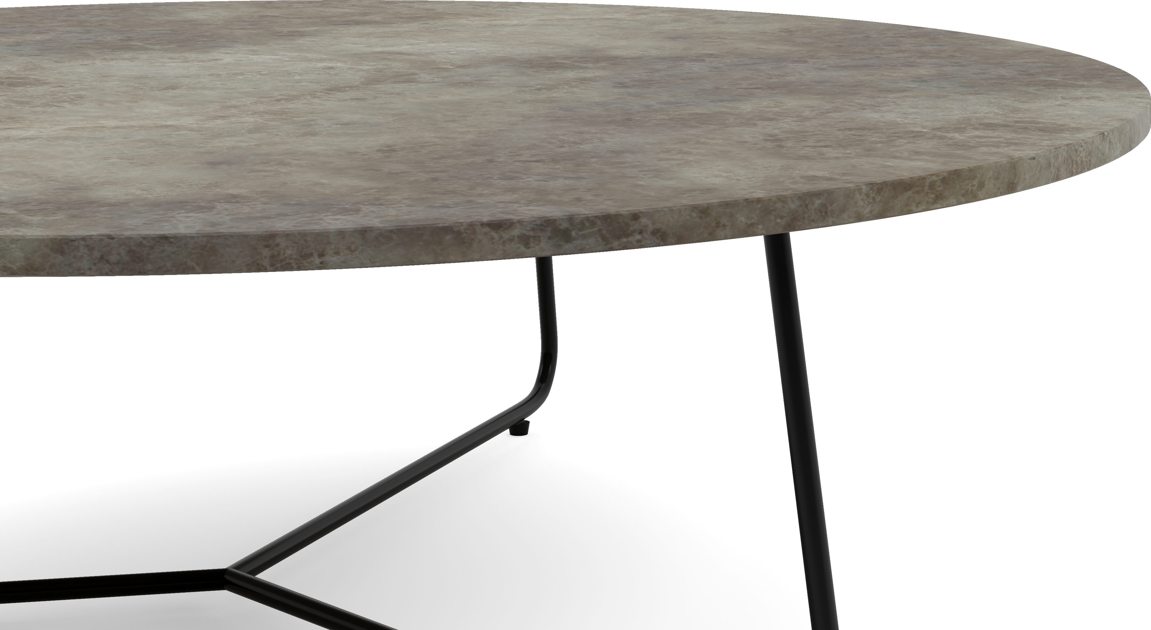 Table basse Marzo armature métal noir avec plateau de table Pietro en marbre couleur Crystal Light Emperador