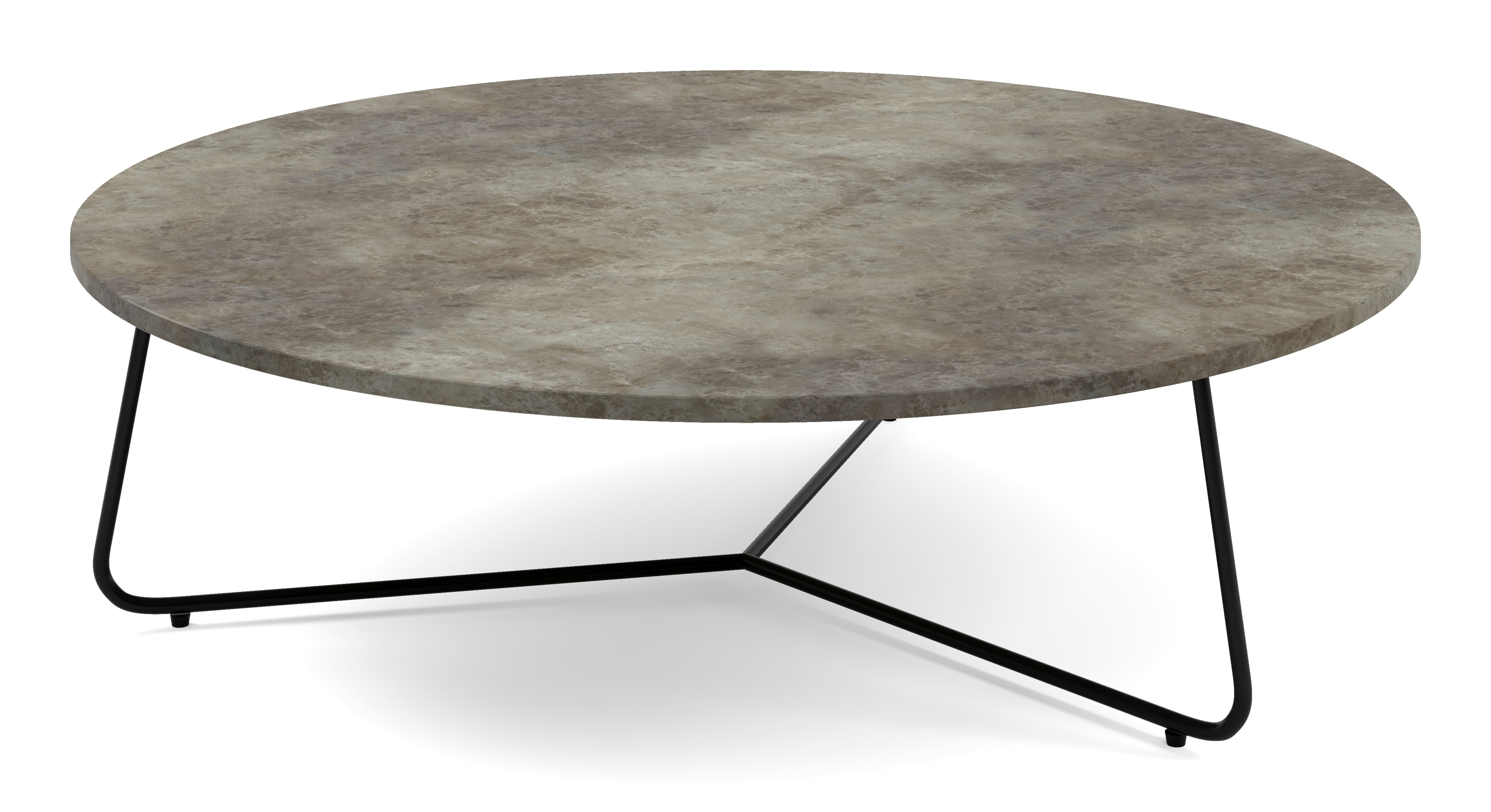 Table basse Marzo armature métal noir avec plateau de table Pietro en marbre couleur Crystal Light Emperador