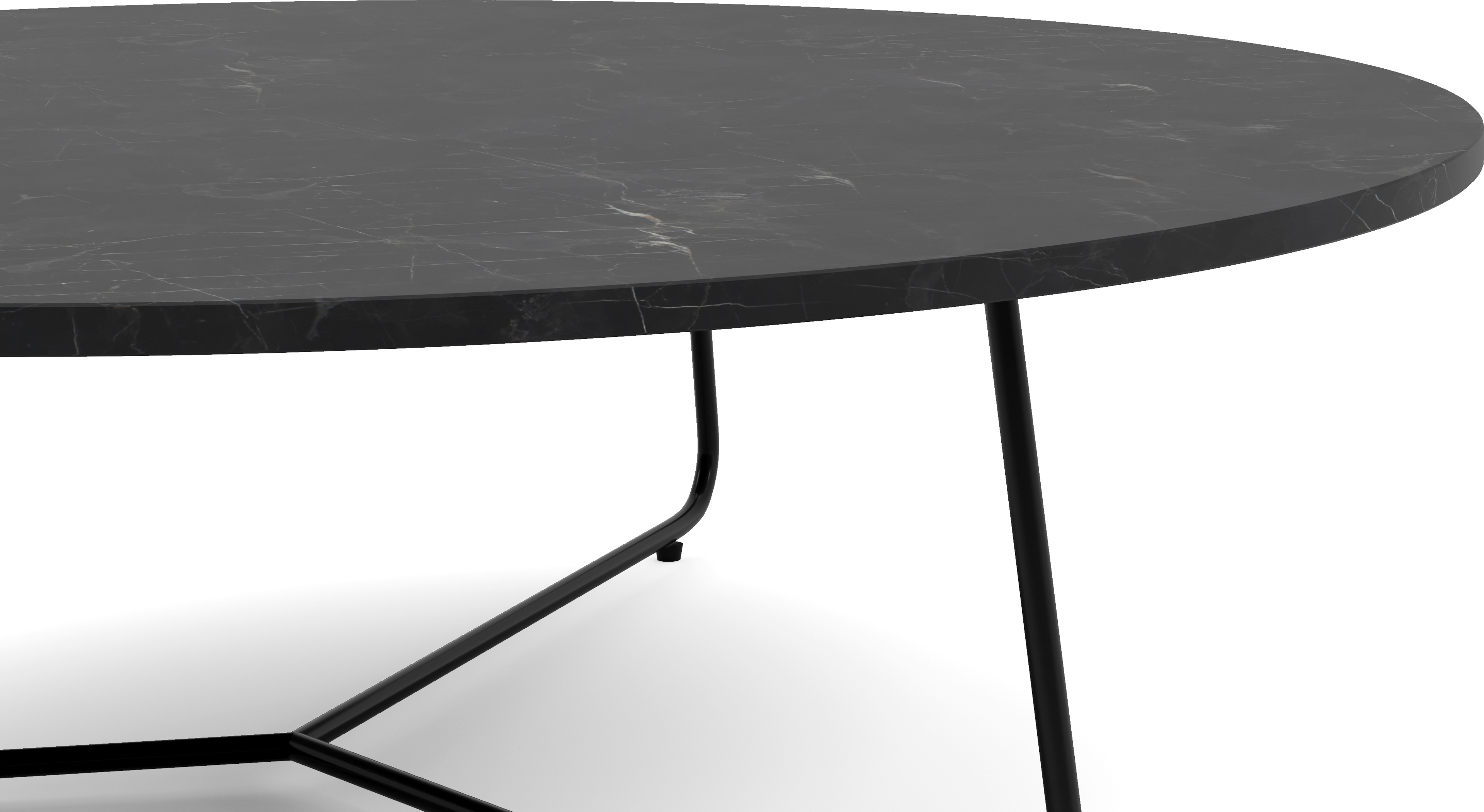 Salontafel Marzo onderstel zwart metaal met Pietro blad in marmer kleur Dark Coffee