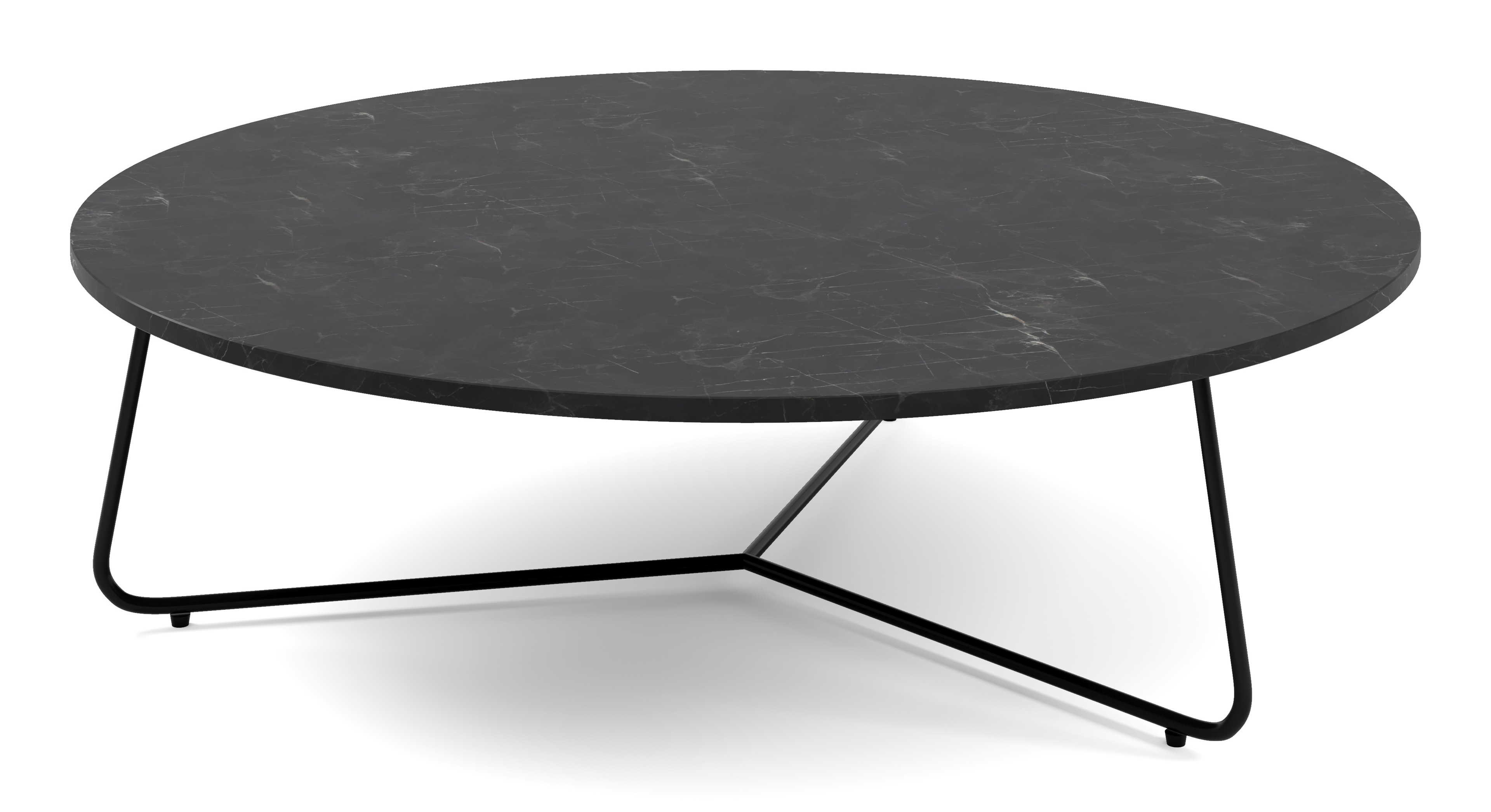 Salontafel Marzo onderstel zwart metaal met Pietro blad in marmer kleur Dark Coffee