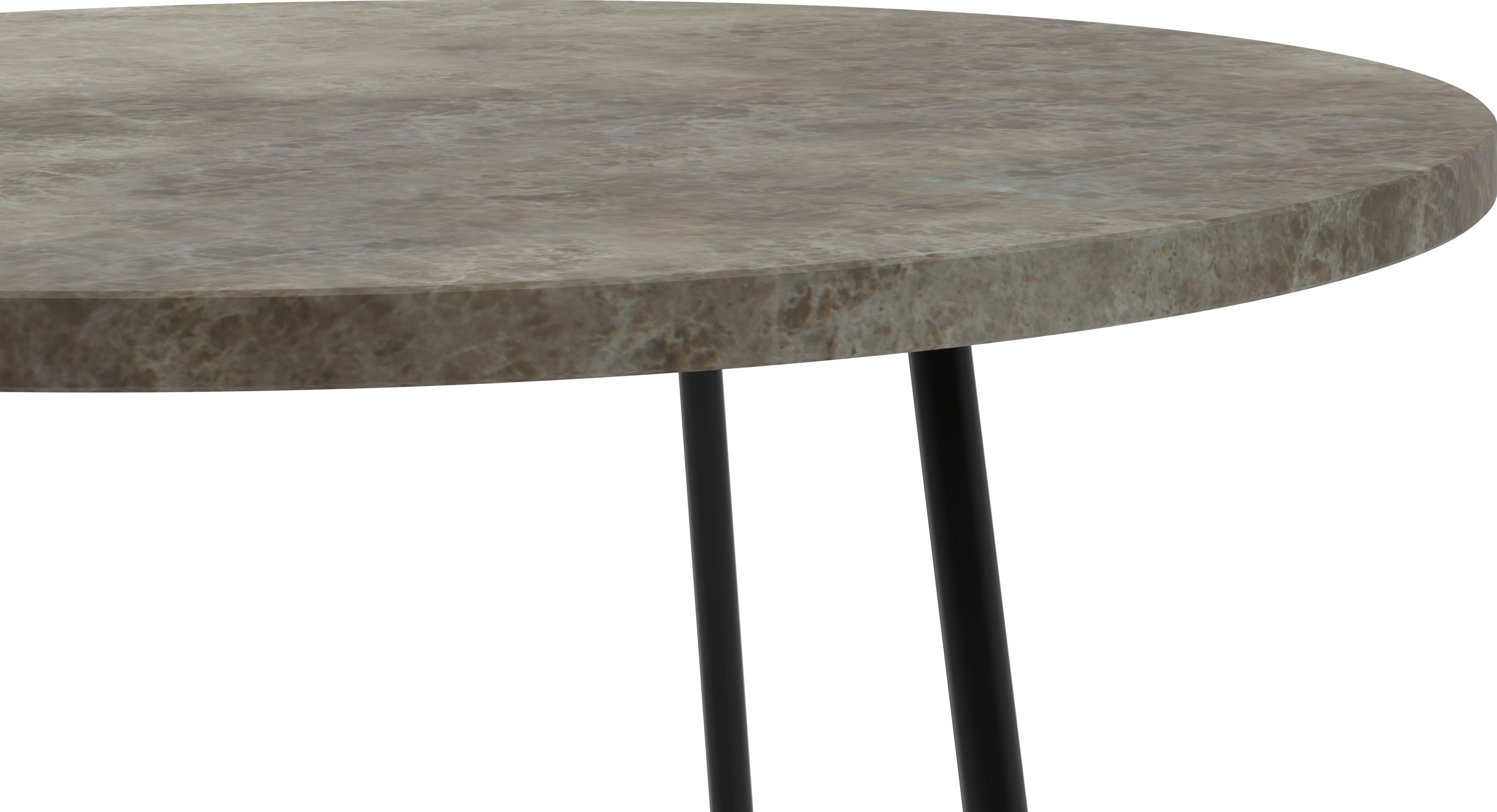 Bijzettafel Marzo onderstel zwart metaal met Pietro blad in marmer kleur Crystal Light Emperador