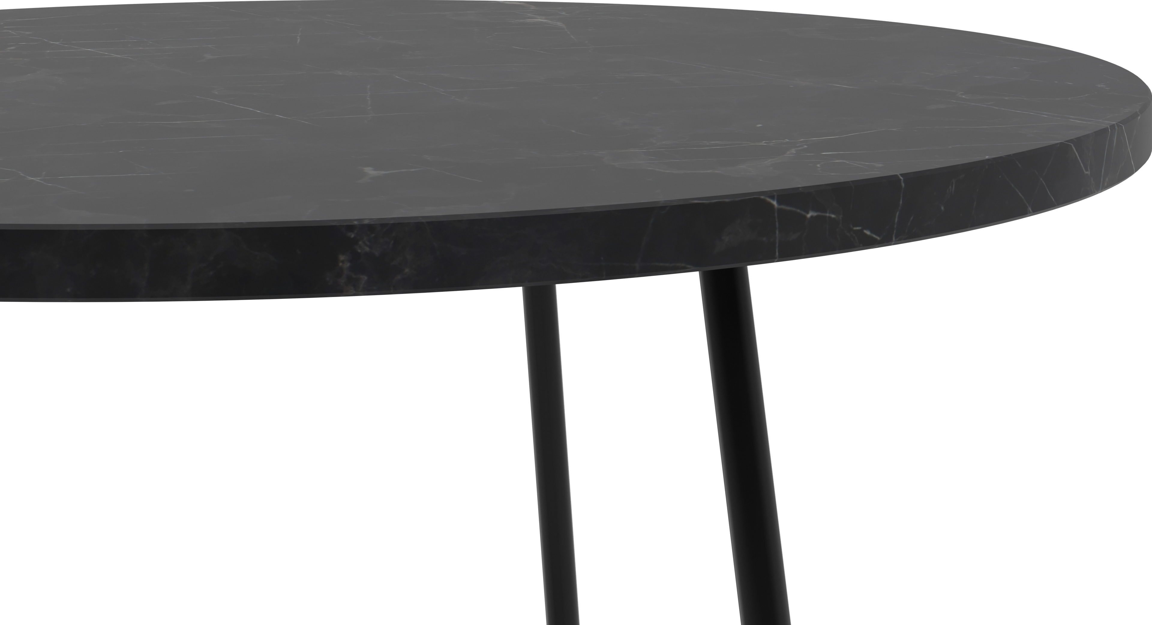 Table d'appoint Marzo armature métal noir avec plateau de table Pietro en marbre couleur Dark Coffee