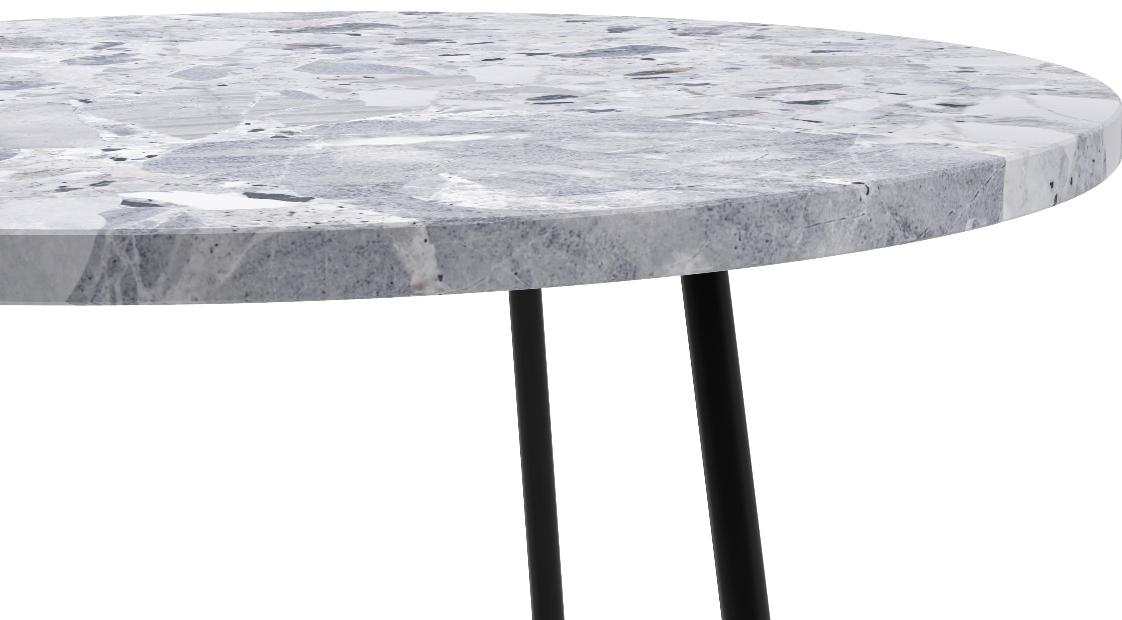 Bijzettafel Marzo onderstel zwart metaal met Pietro blad in marmer kleur Tundra Gold