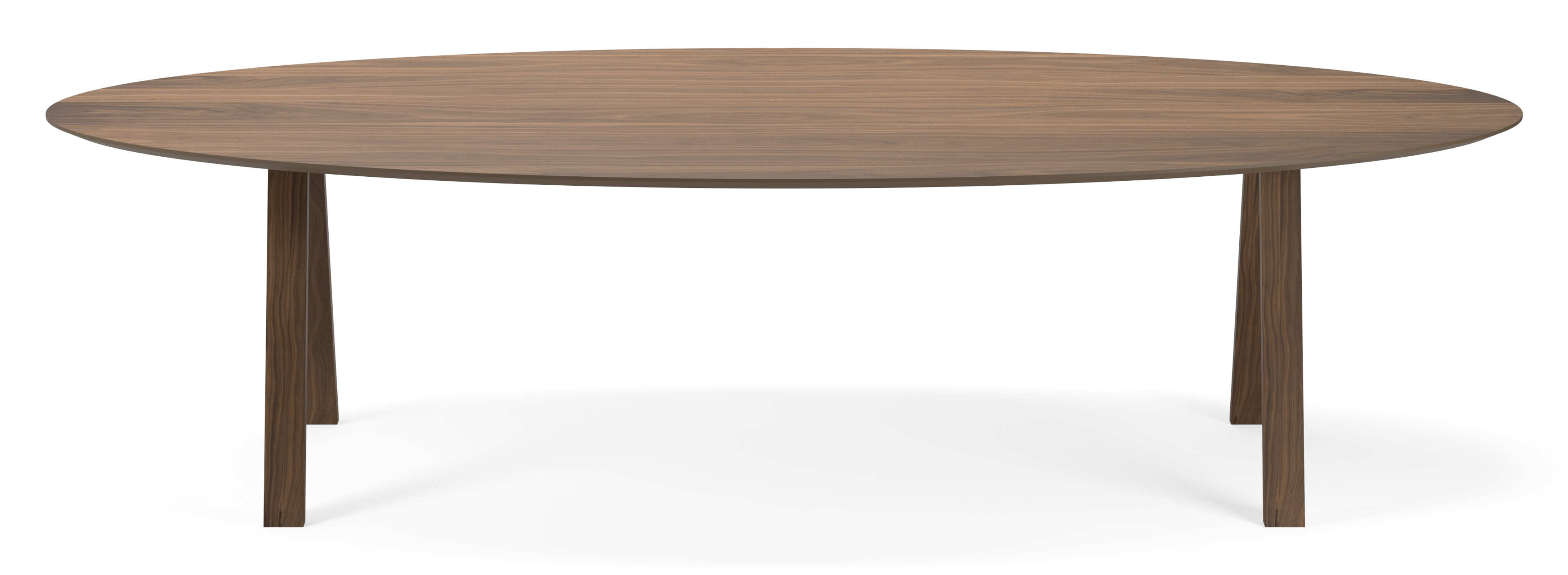 Table de salle à manger Tiendo armature in walnoot met ovaal Finesso blad in walnoot 300 x 140 x 76 cm