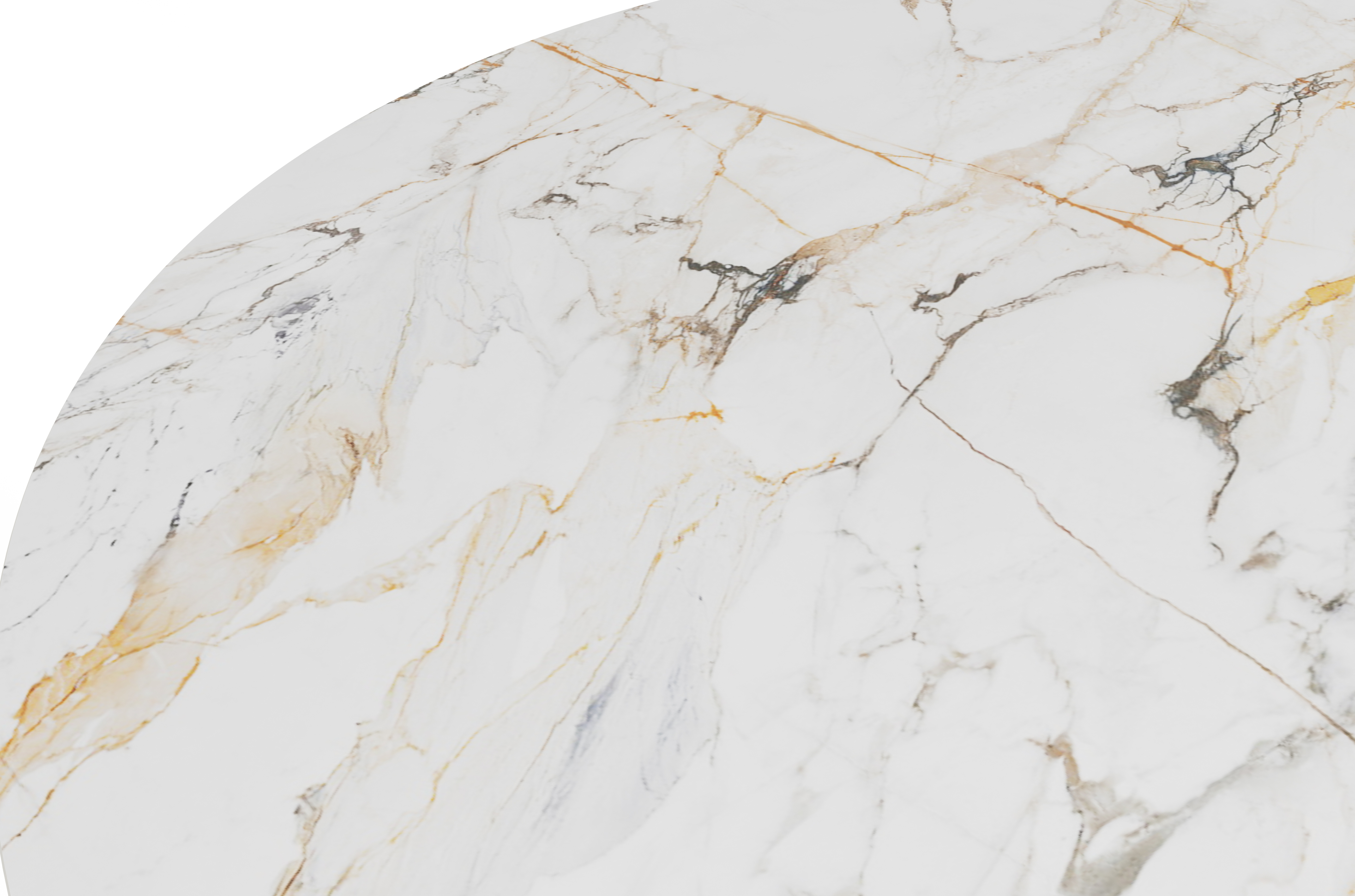 Salontafel Marzo onderstel zwart metaal met Ceramo blad keramiek in kleur Calacatta Luxe
