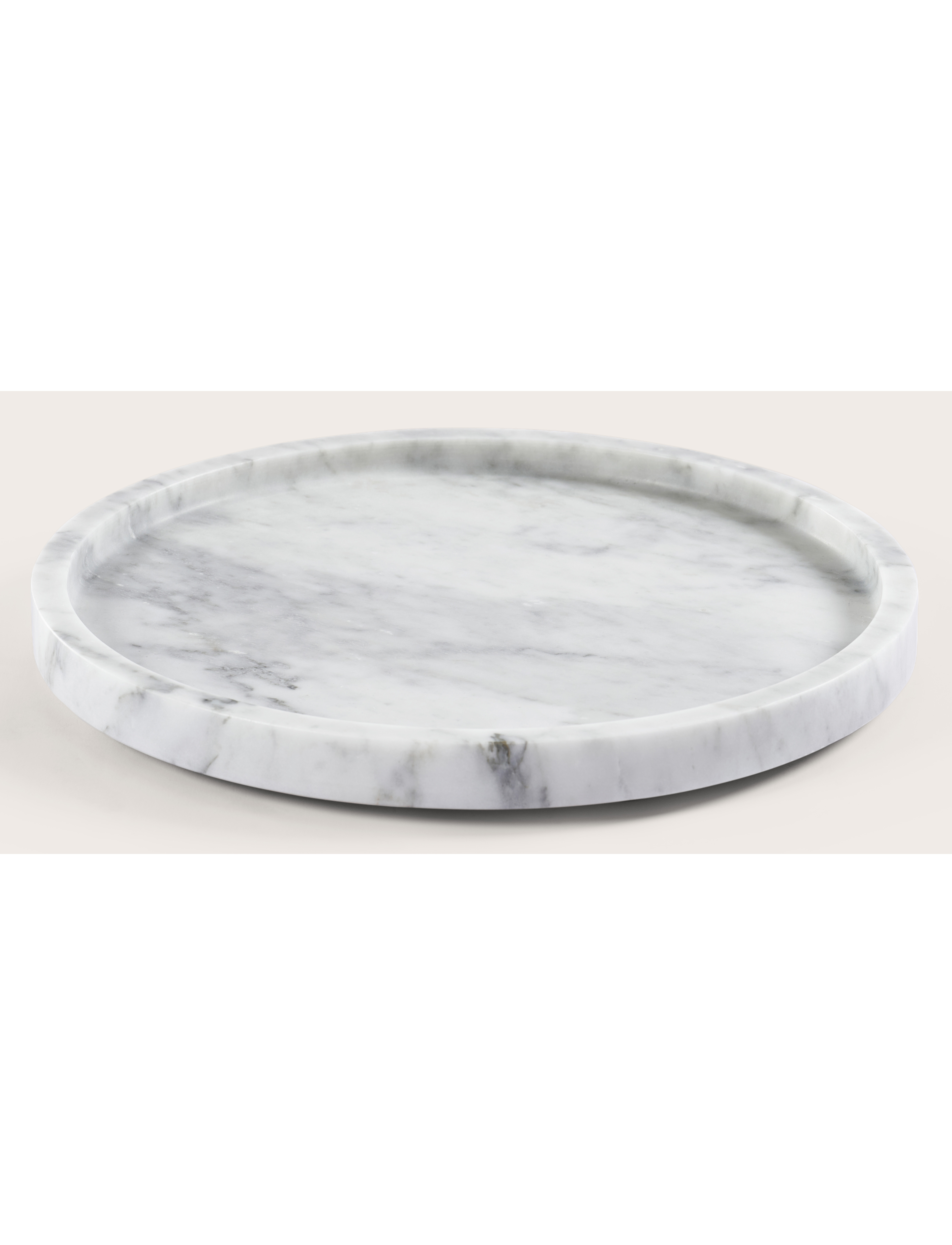 Pristine plateau marble en Bianco Carrara Ø40xH3cm