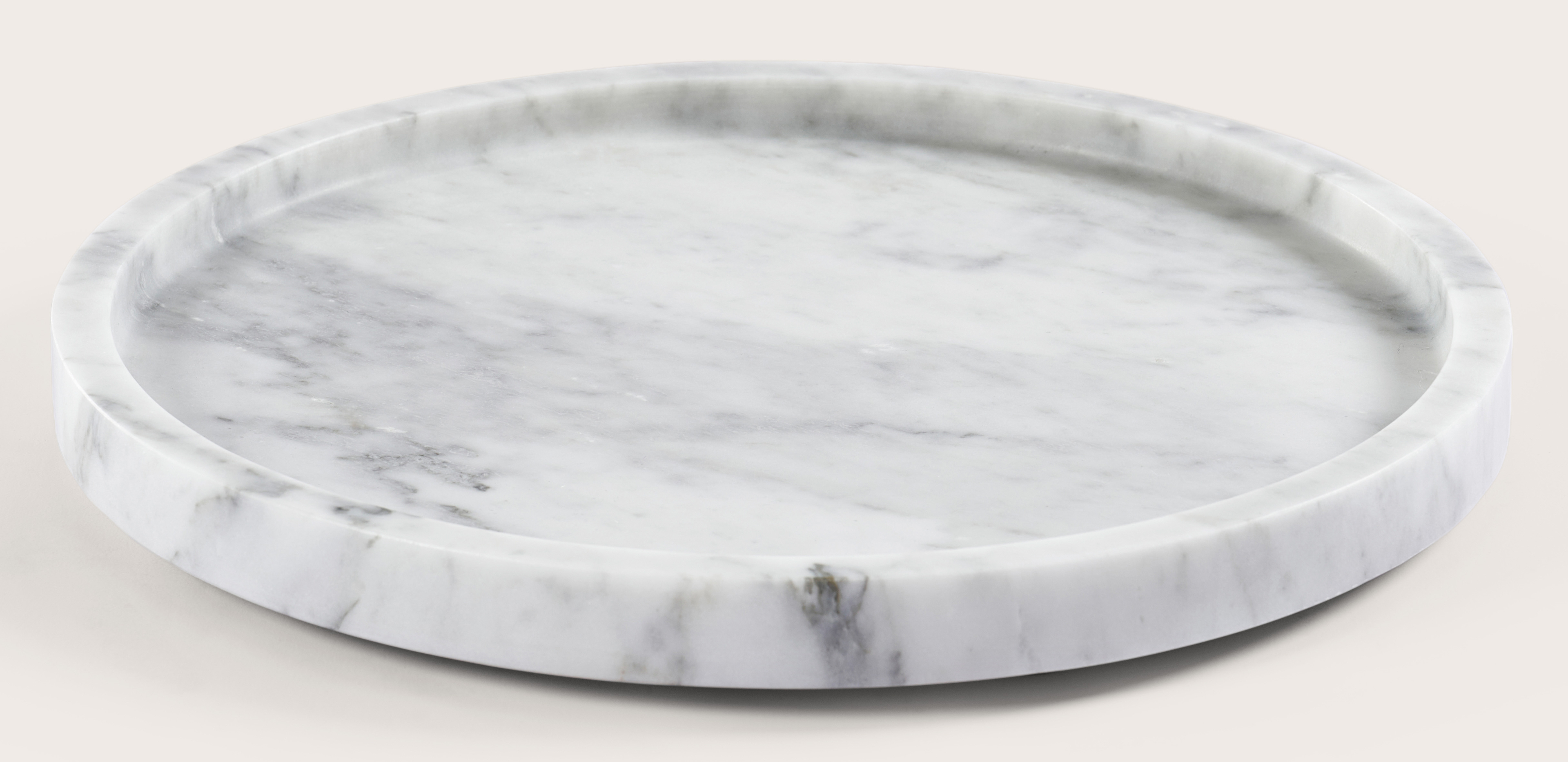 Pristine plateau marble en Bianco Carrara Ø40xH3cm