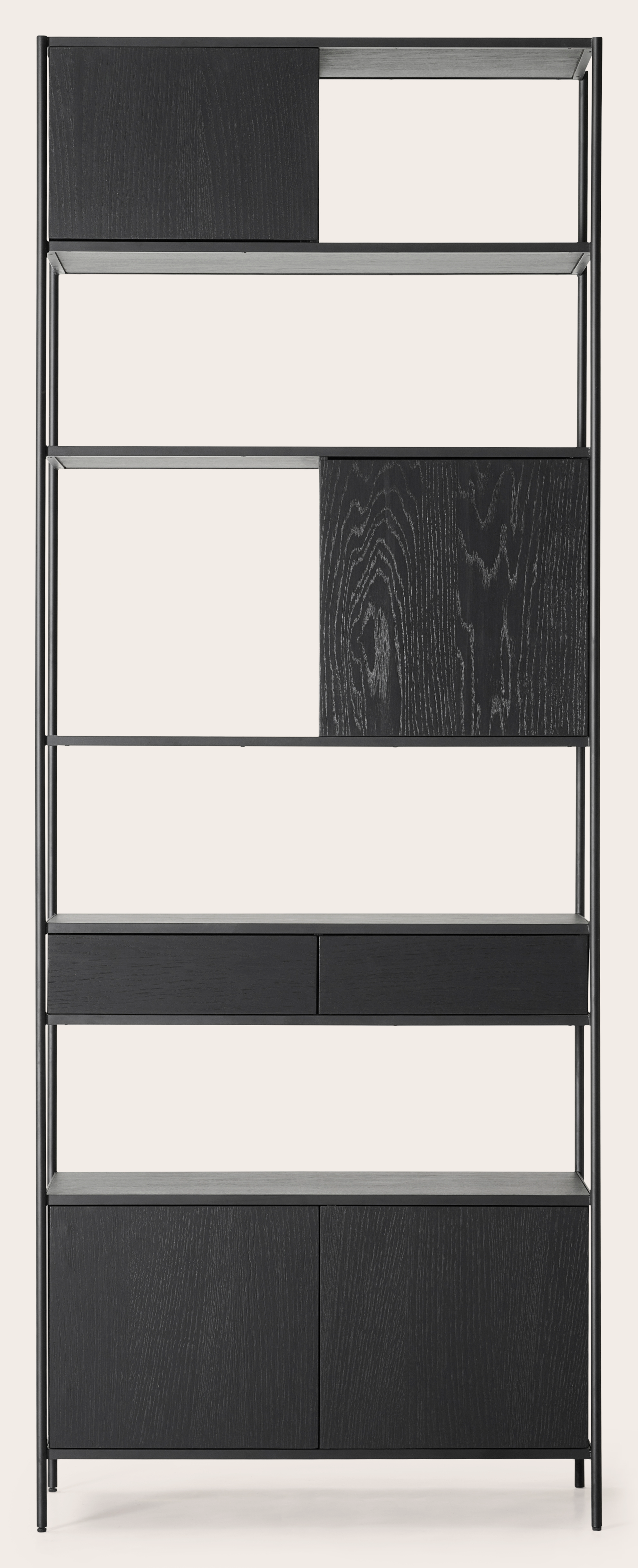 Scaletto hoog rek links in zwarte eik 83 x 36 cm