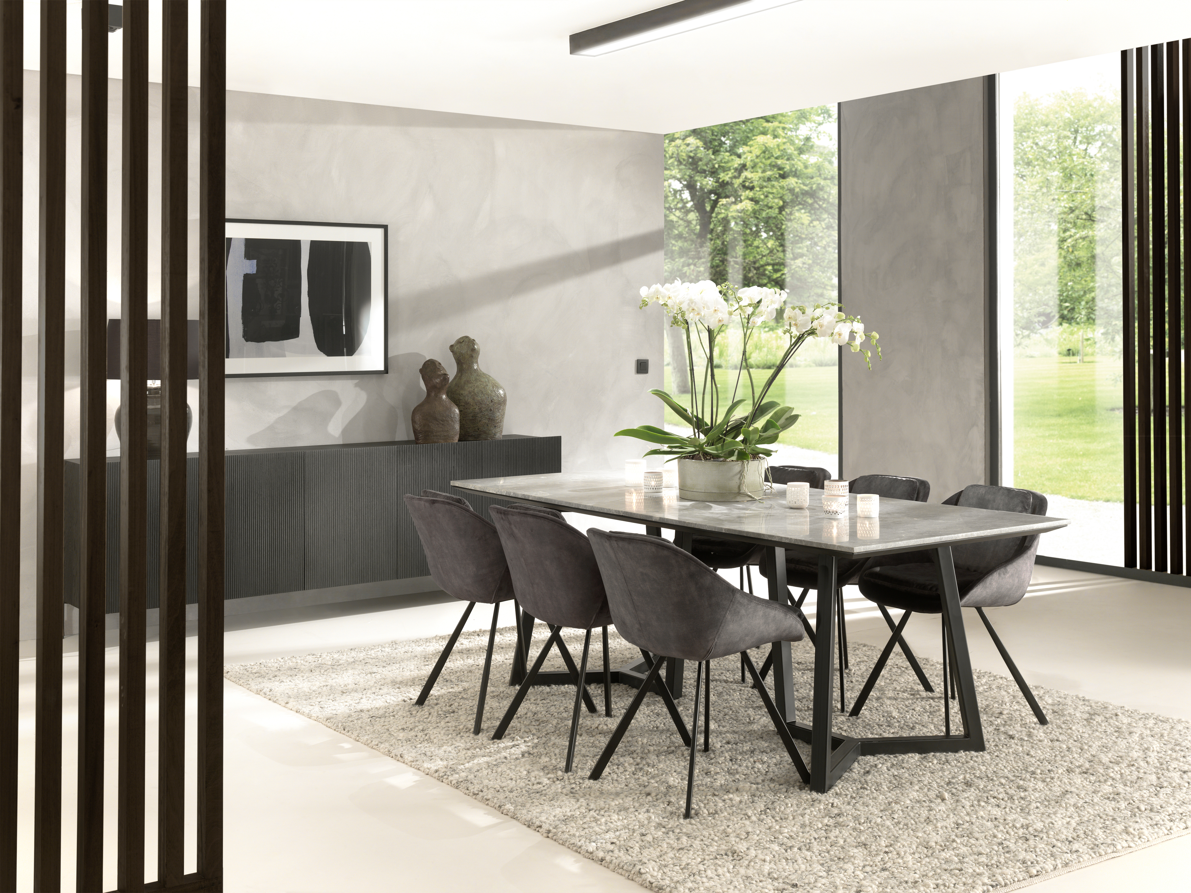 Buffet Grivolo en chêne noir 183 x 45 cm