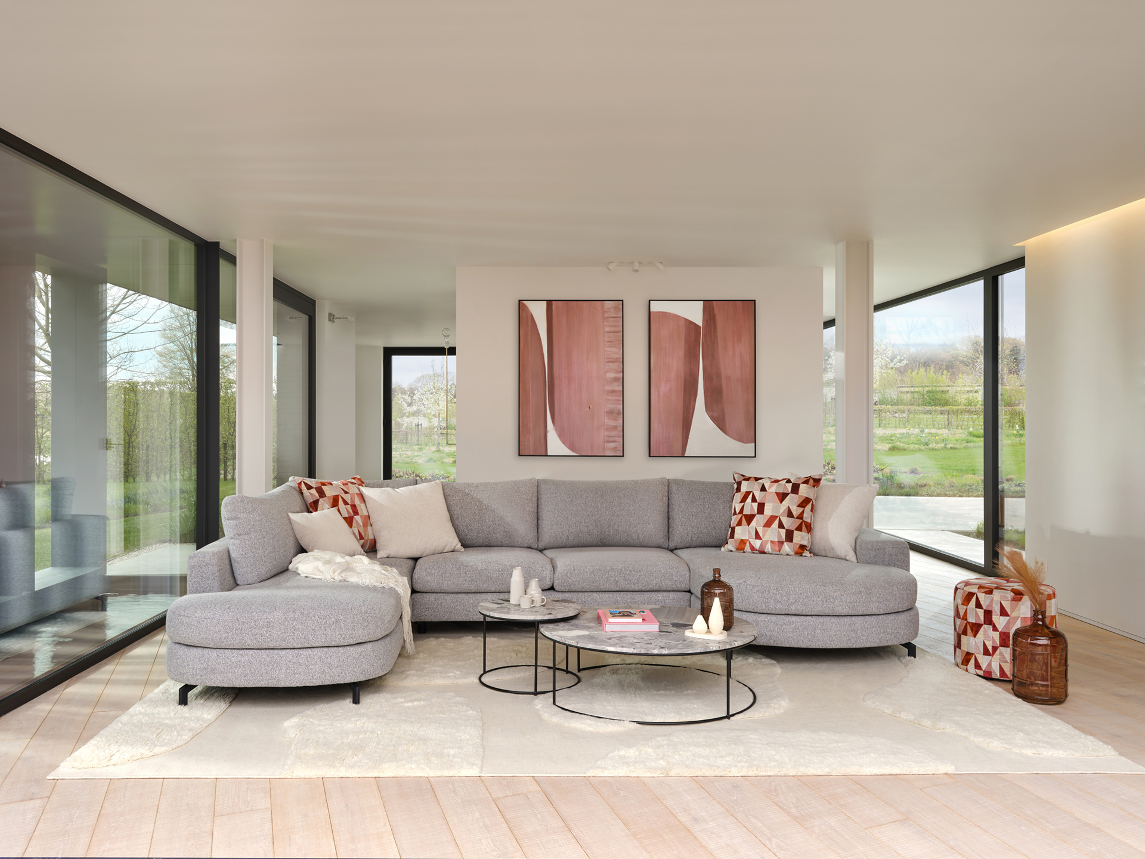 Baci kussen in Tangio stof Rose 60 x 60 cm