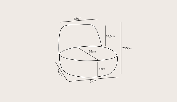 Gatto fauteuil in Mezzo stof Ecru
