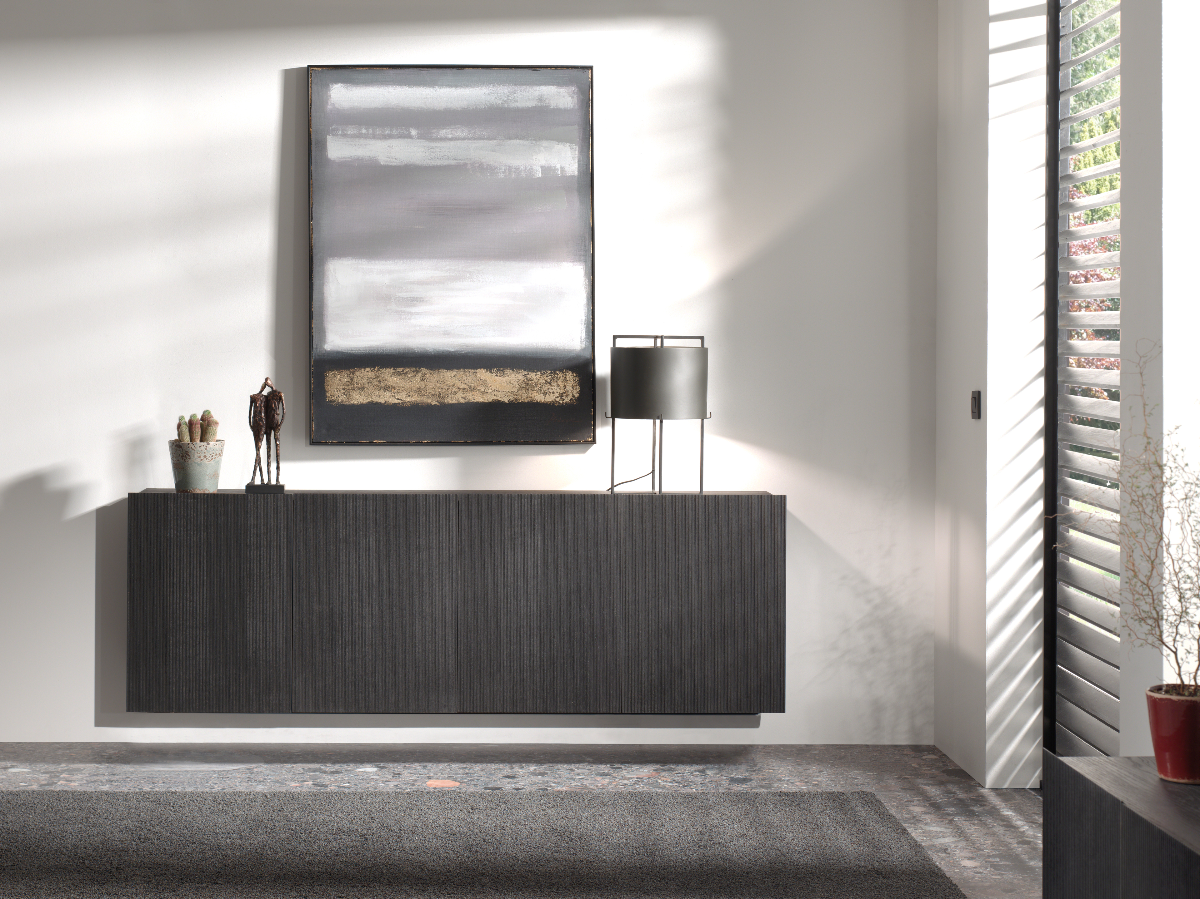Buffet Grivolo en chêne noir 183 x 45 cm