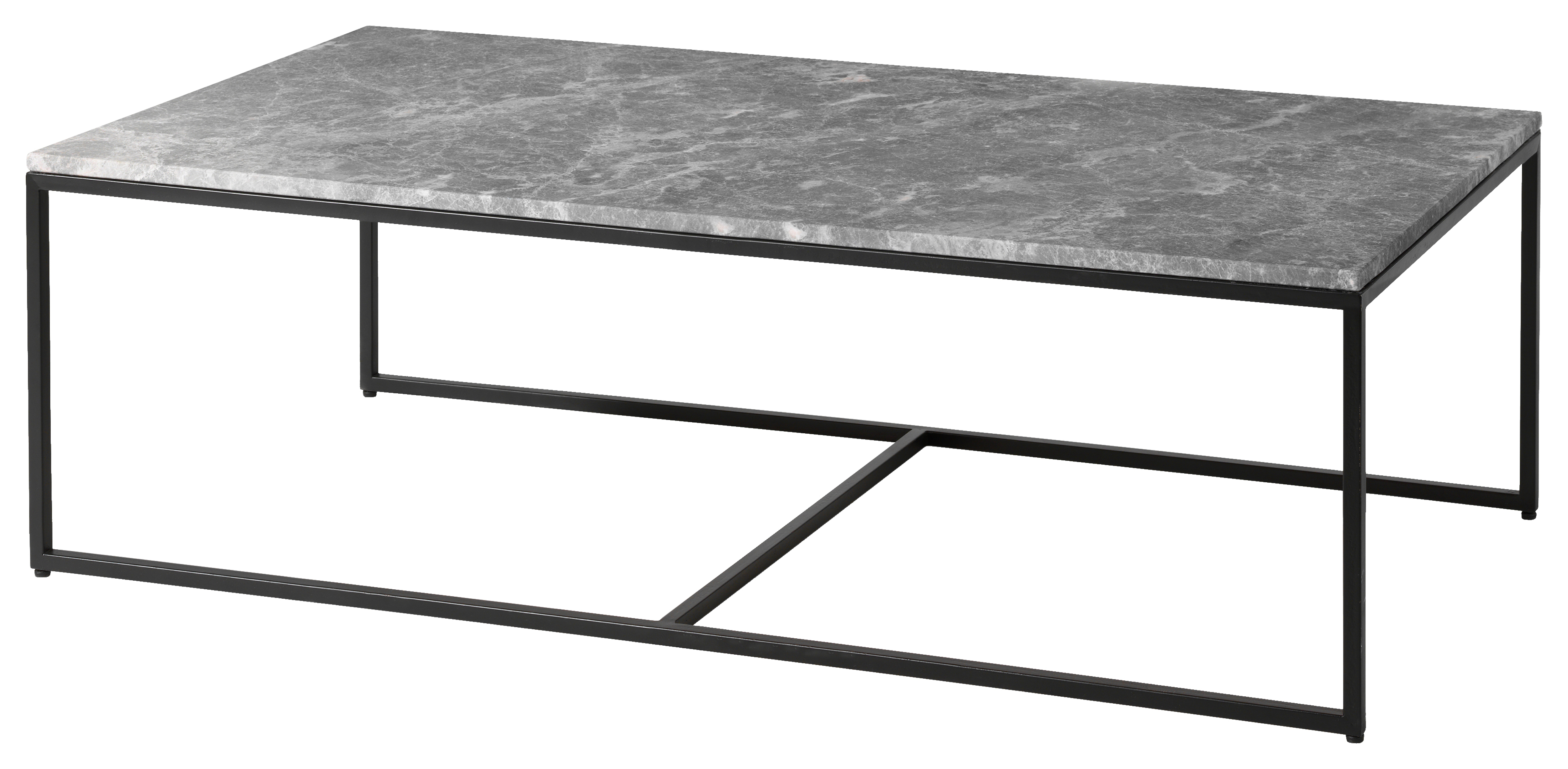 Table basse Kubo armature métal noir avec plateau de table Pietro en marbre couleur Silver Mink
