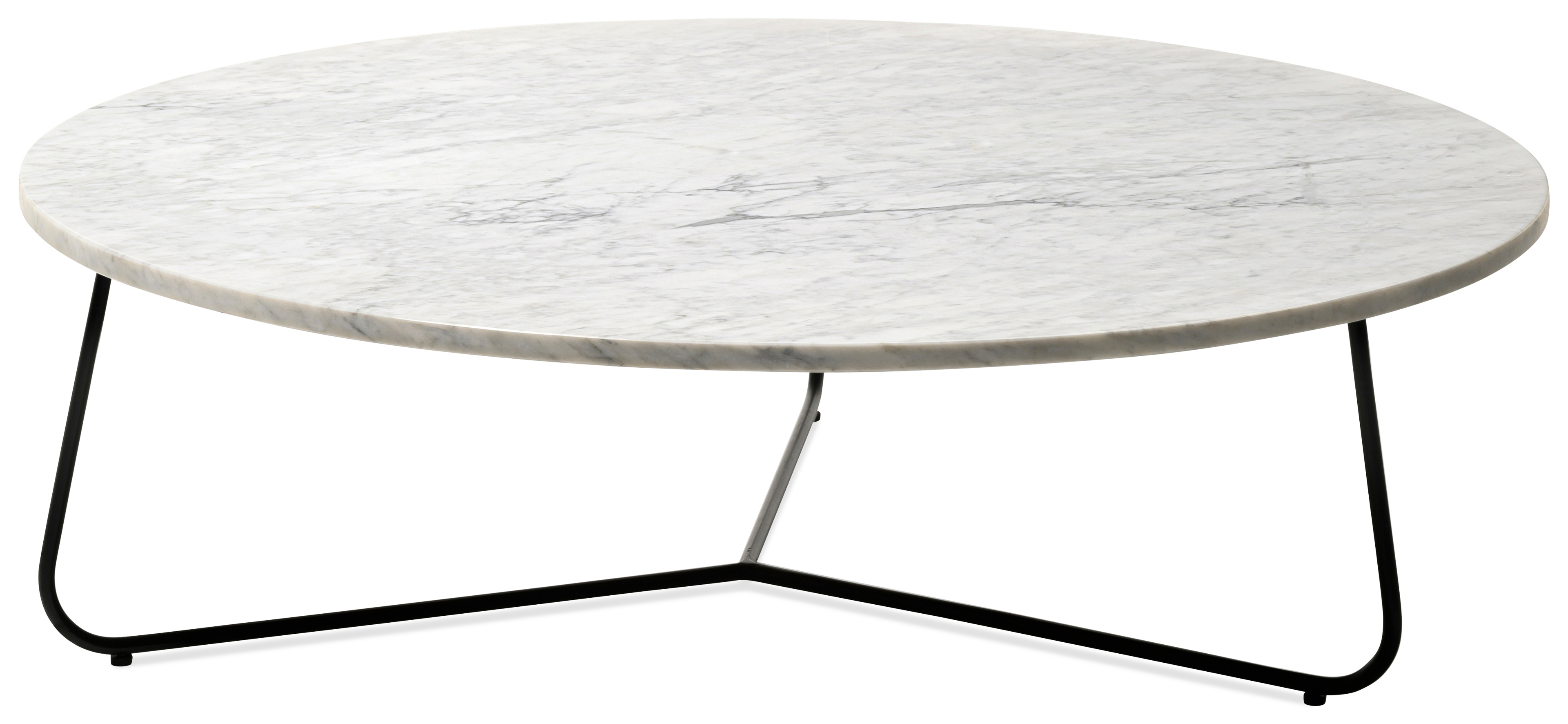 Salontafel Marzo onderstel zwart metaal met Pietro blad in marmer kleur Bianco Carrara