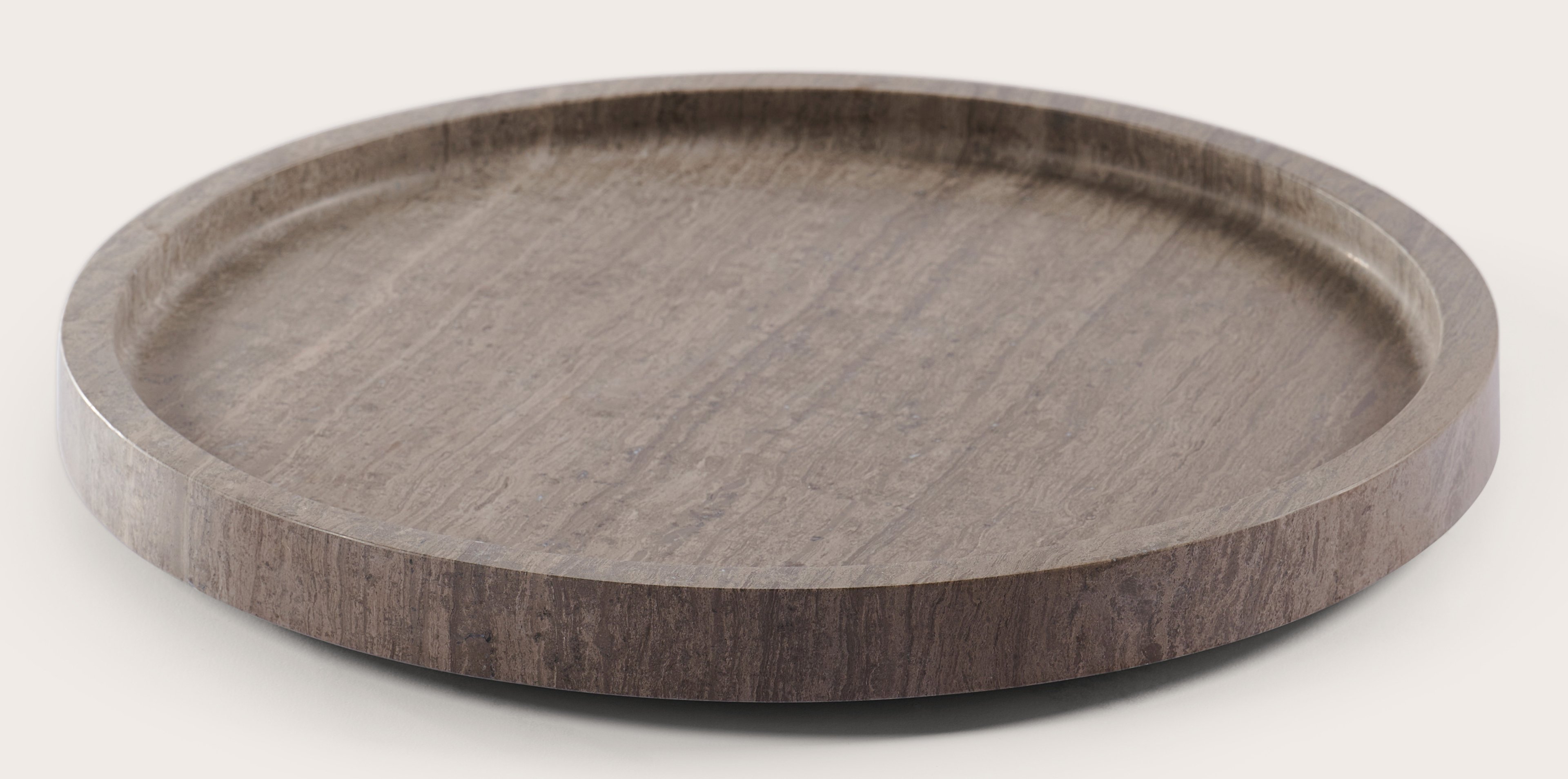 Pristine marmeren dienblad in Wooden Grey Ø40xH3cm