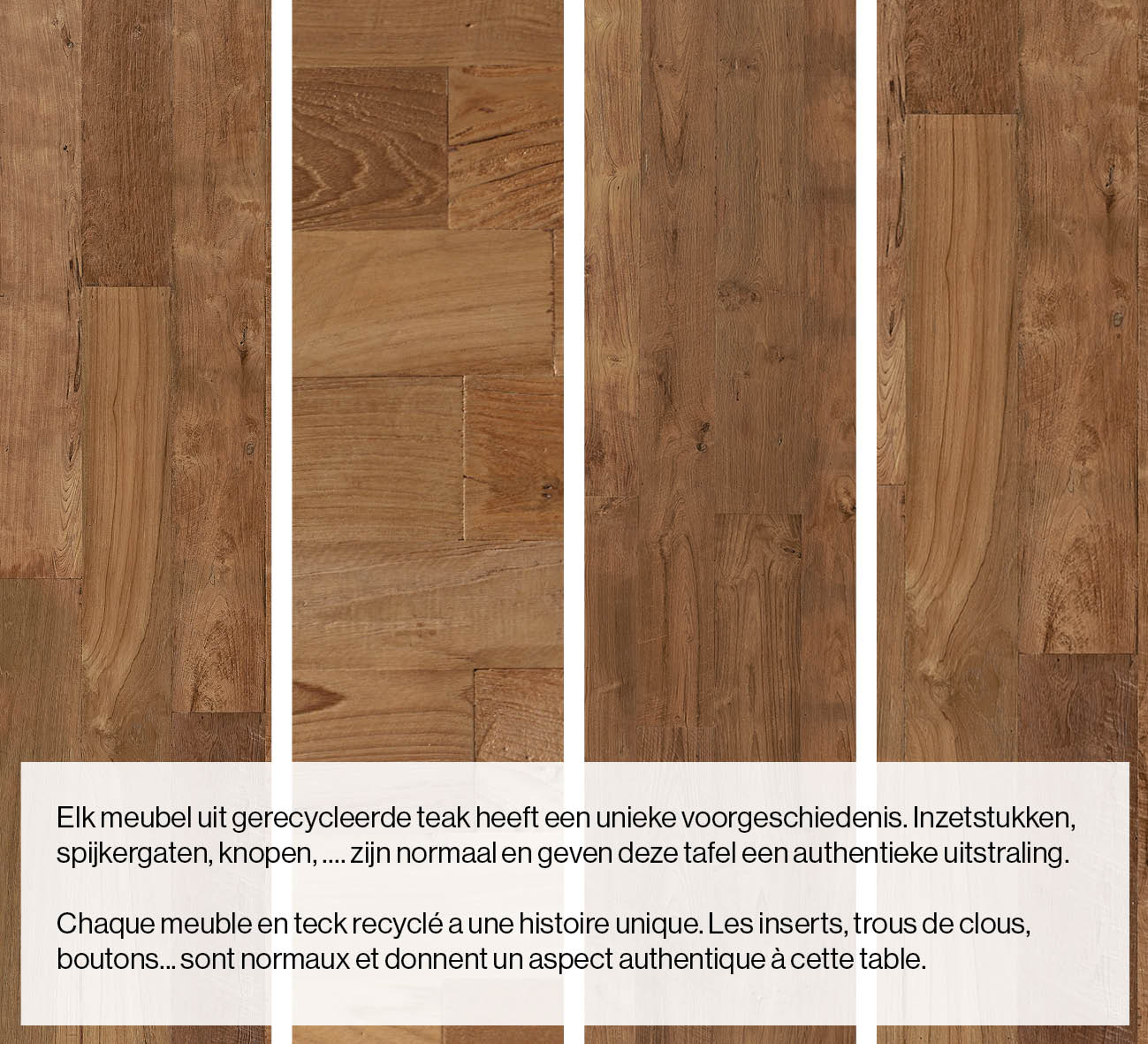 Bijzettafel Kubo onderstel zwart metaal met Orto blad in gerecycleerde teak