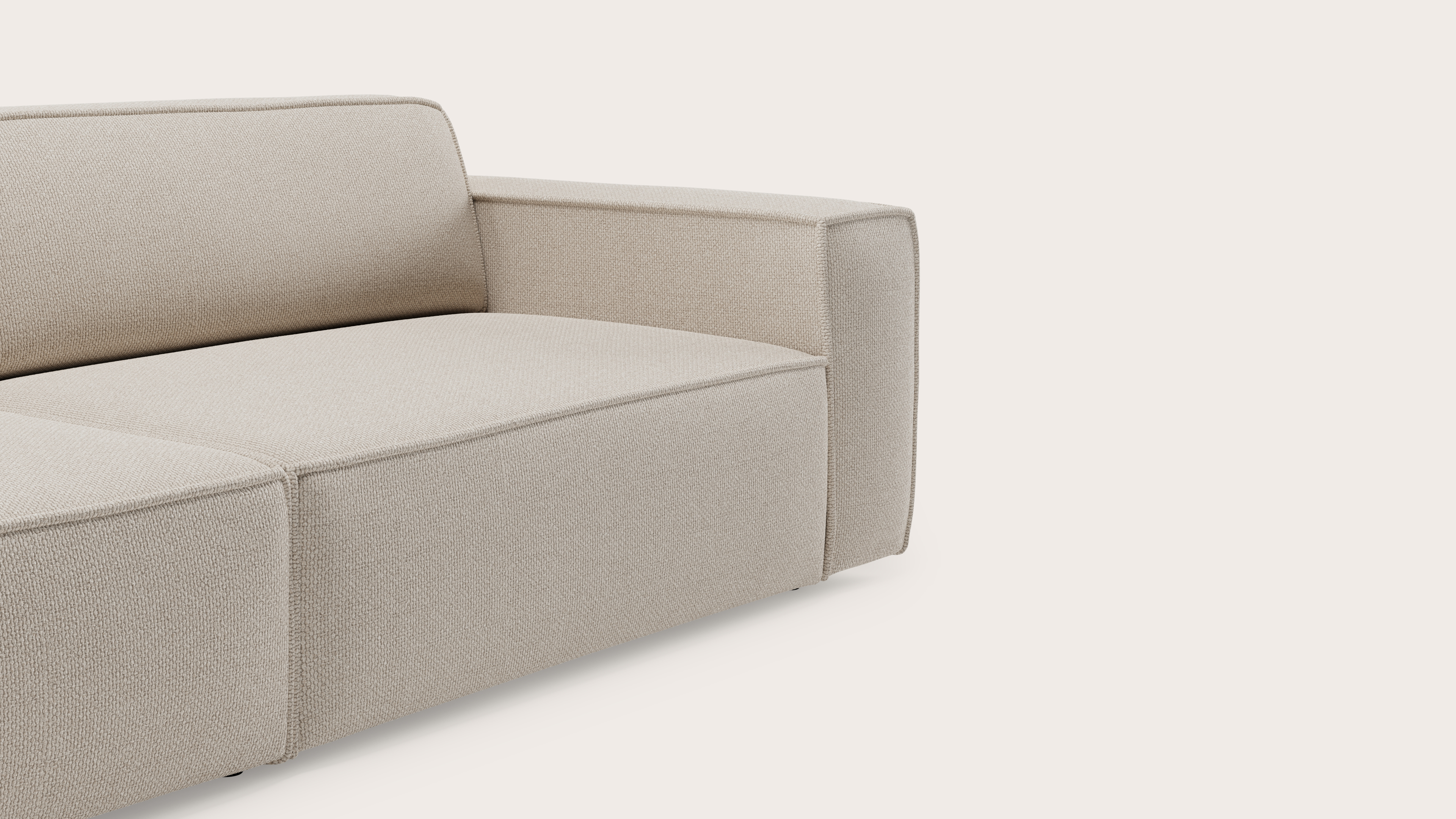 Isola canapé d'angle 5 places en Morena tissu Beige