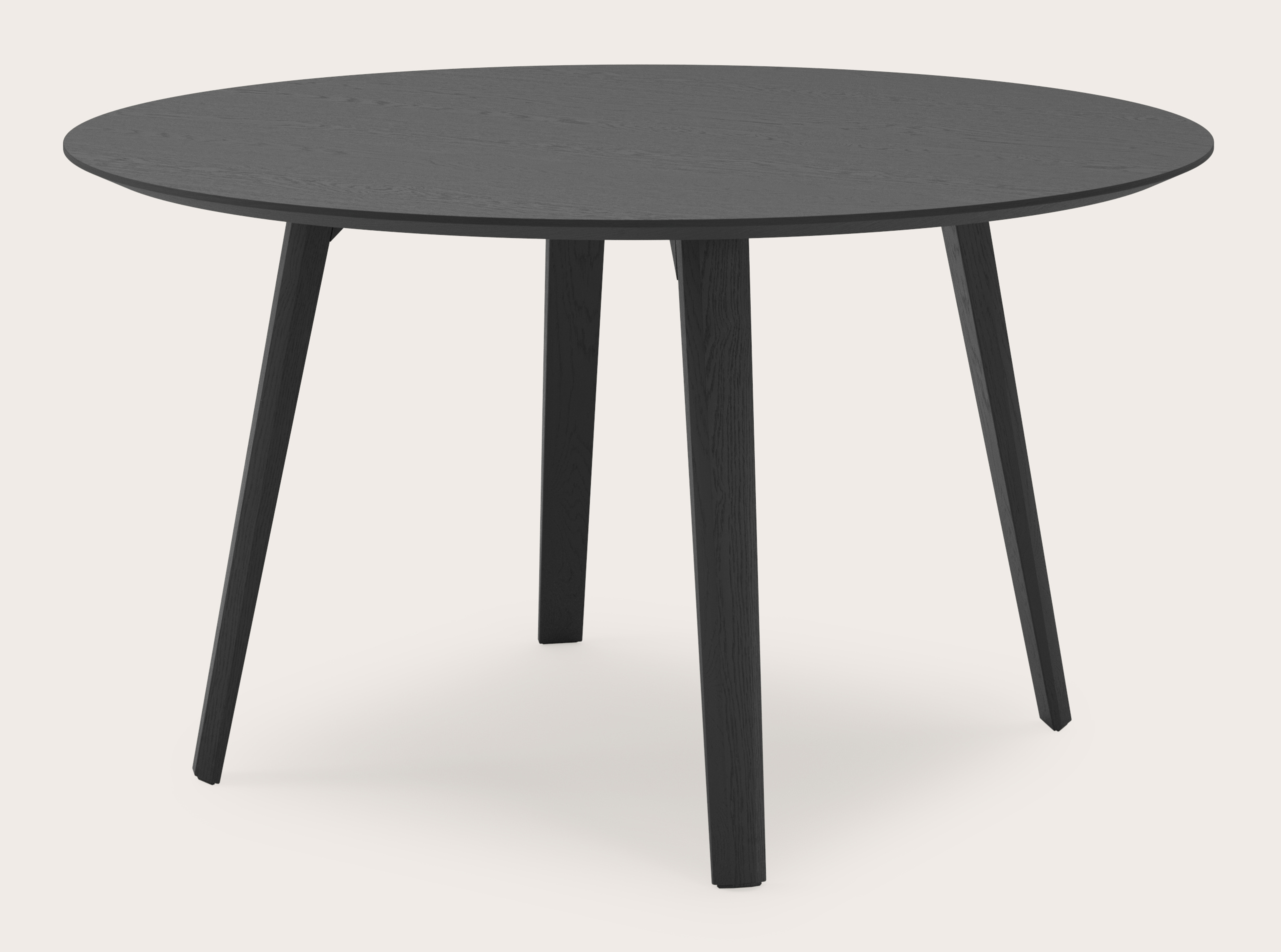 Table de salle à manger Clino armature en chêne noir avec plateau Finesso rond en chêne noir Ø140 x 76 cm