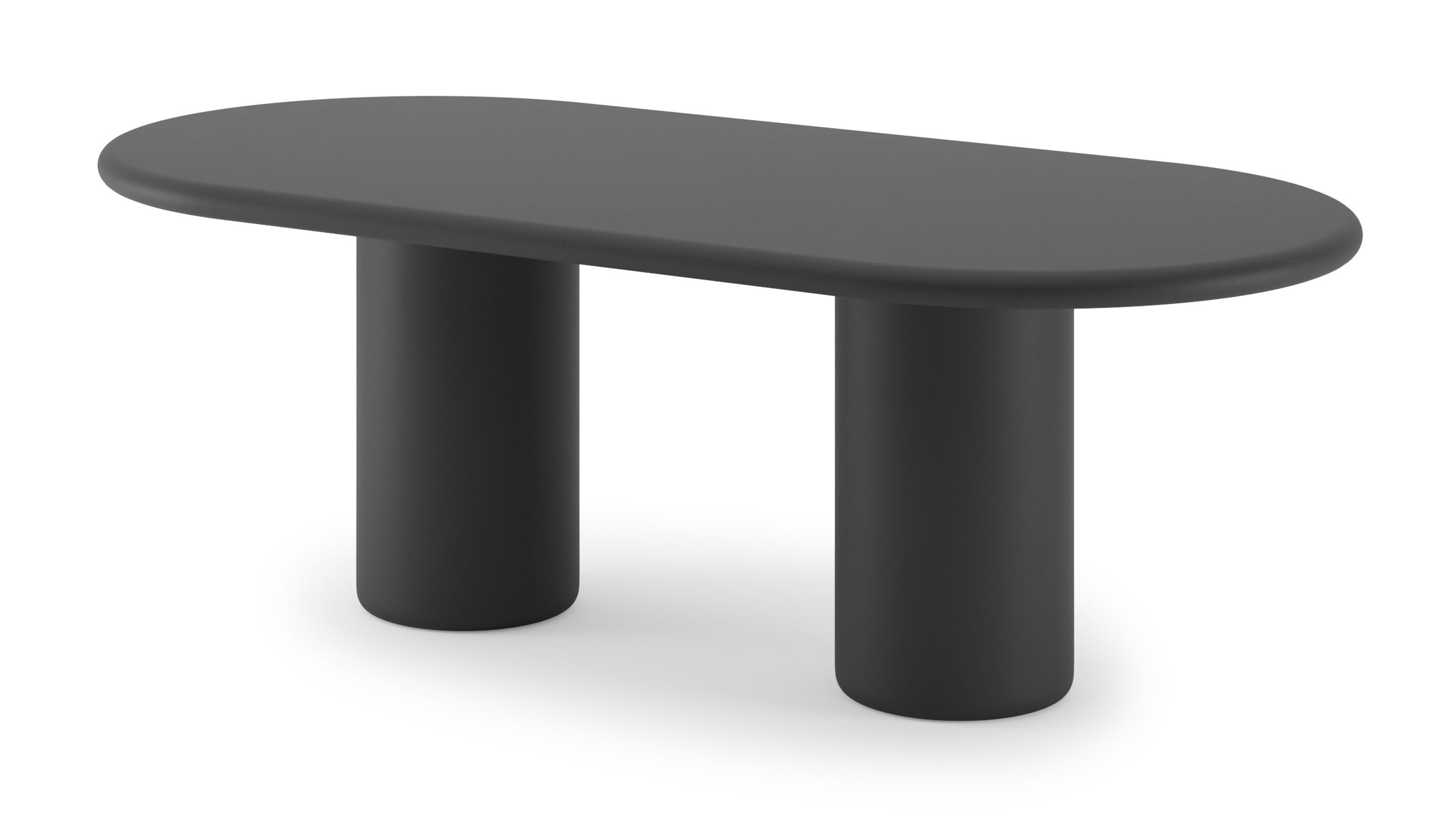 Eettafel Artisano met plat ovaal Artisano blad in Claylime kleur Charcoal