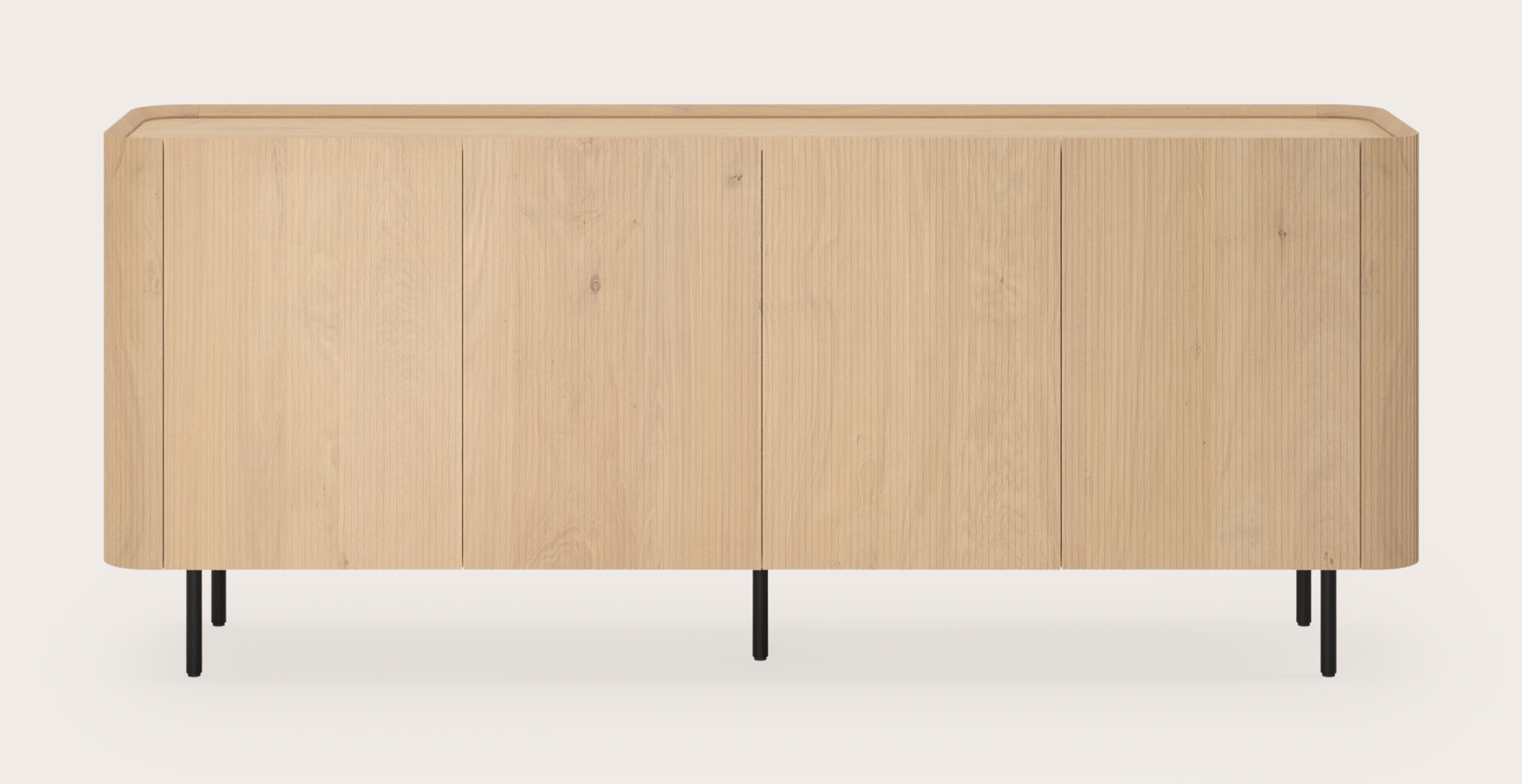 Grivato dressoir in natuurkleurige eik met ronde poten 203 x 45 cm