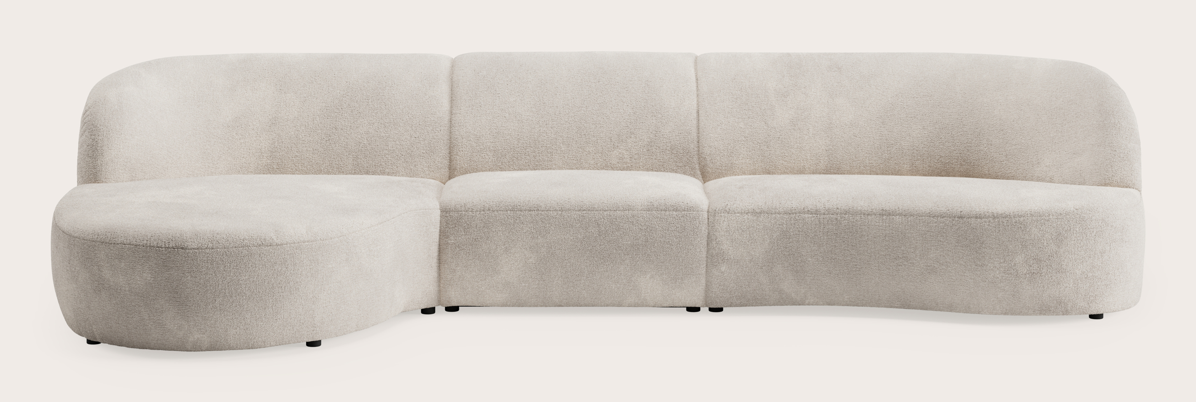 Tubo canapé d'angle 4,5 places en Nova tissu Almond