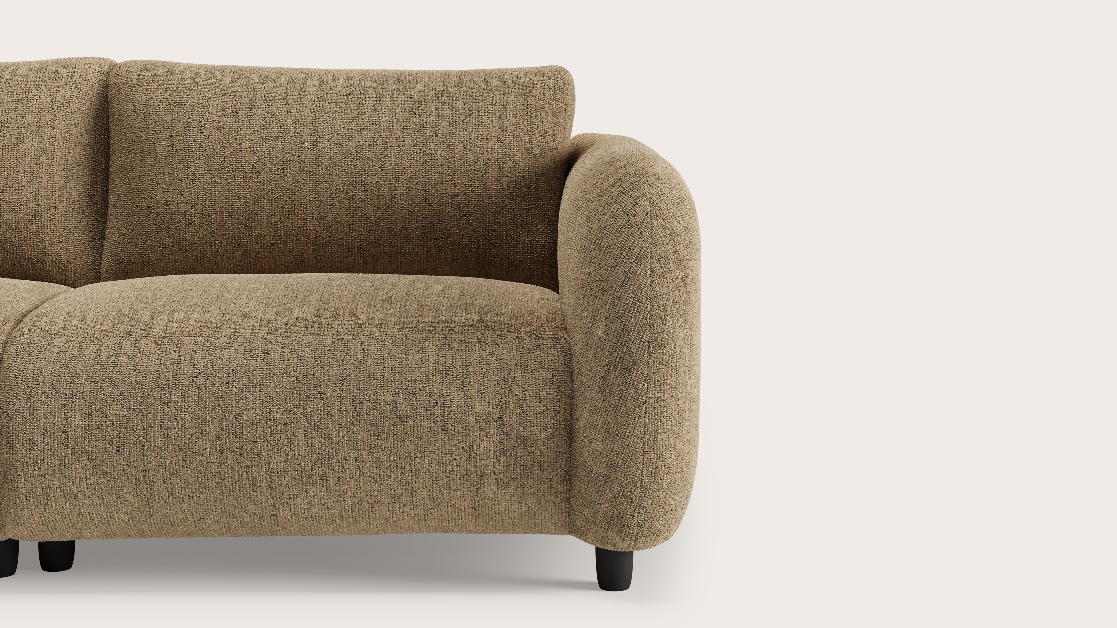 Milio elektrische canapé d'angle 4,5 places en Poco tissu Darktaupe