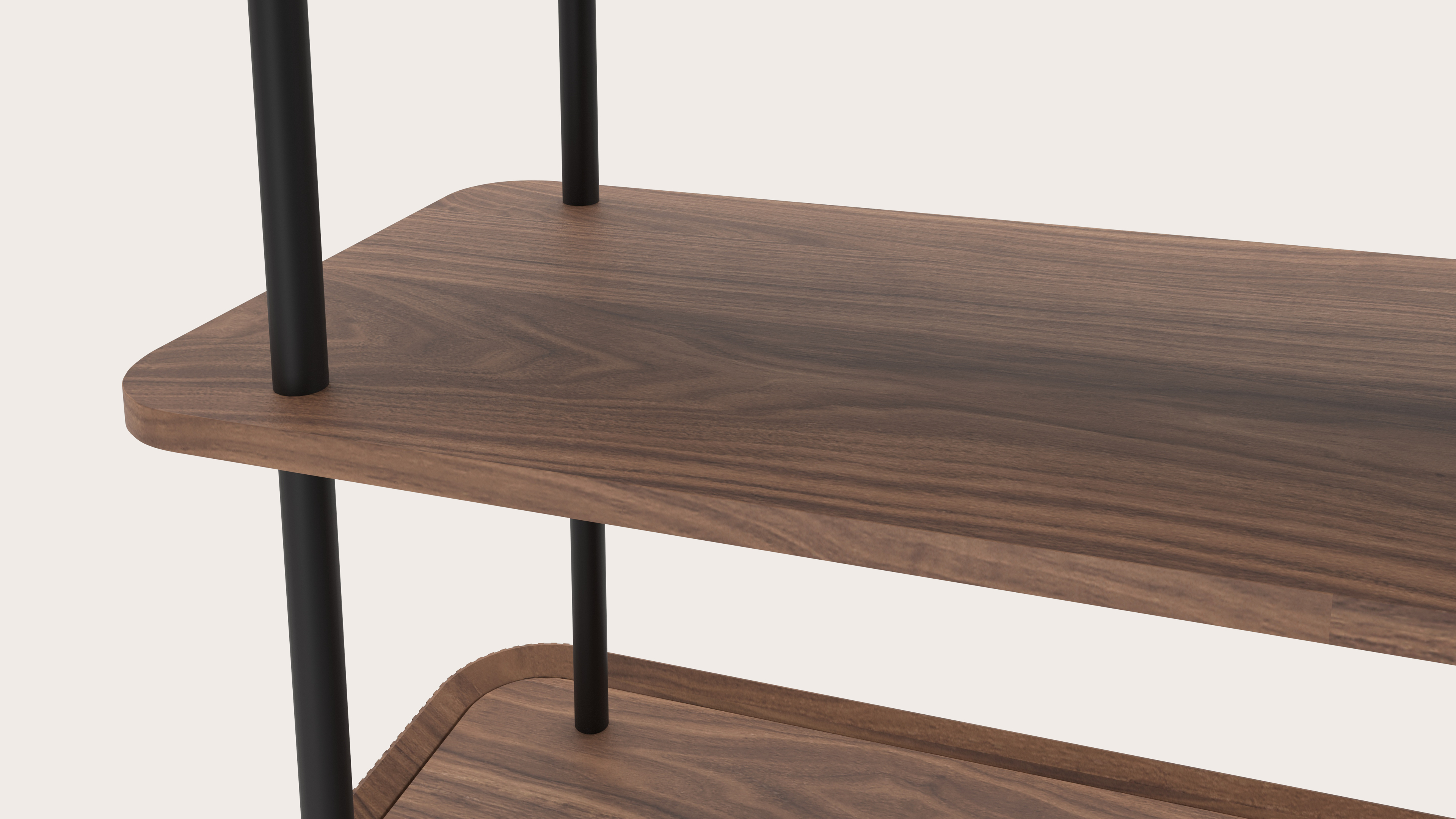 Grivato open rek met dressoir in walnoot 169 x 45 x 184 cm