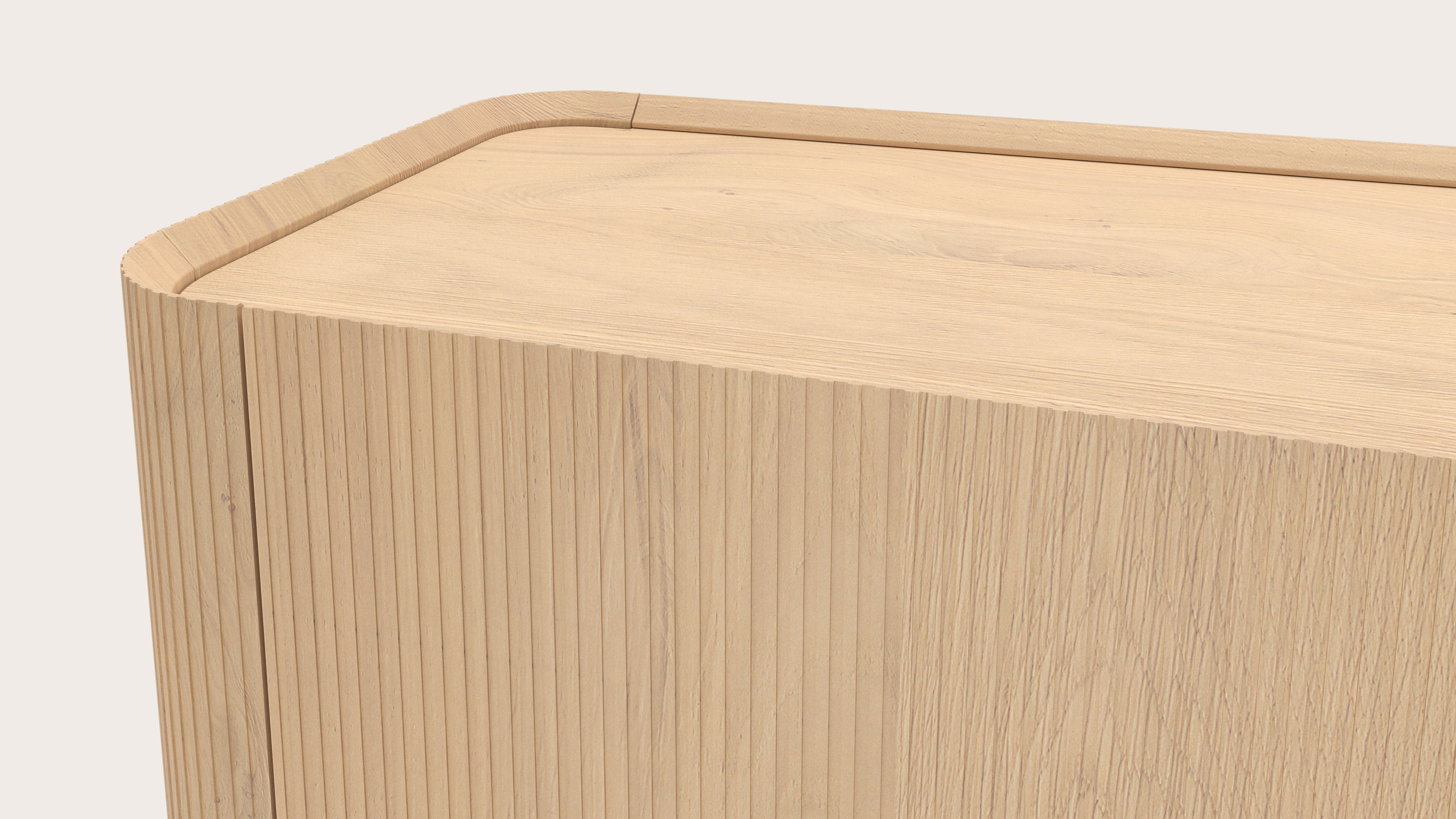 Grivato dressoir in natuurkleurige eik met ronde poten 249 x 45 cm