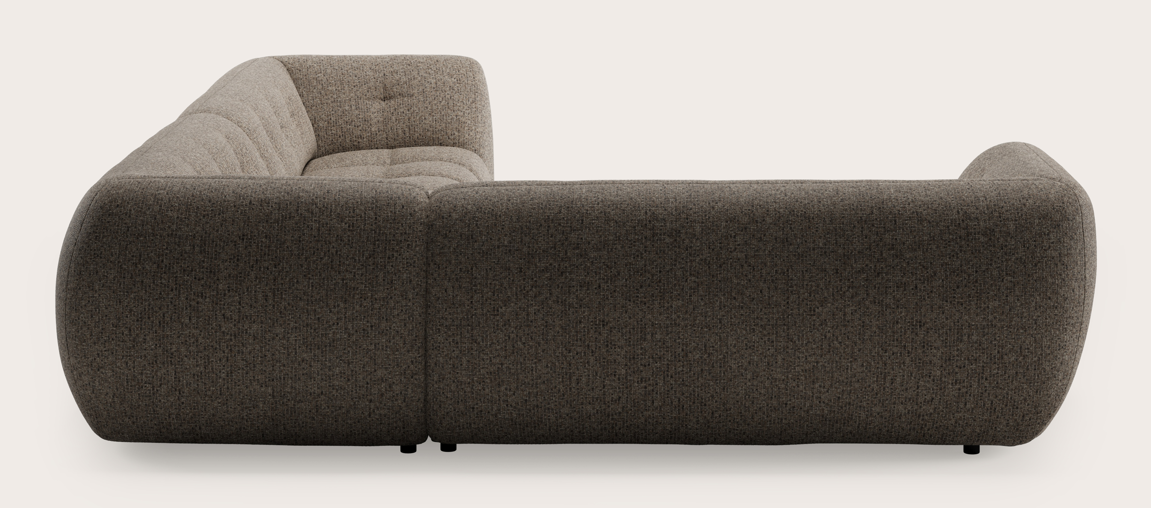 Chubbi canapé d'angle 5 places en Tessaro tissu Taupe