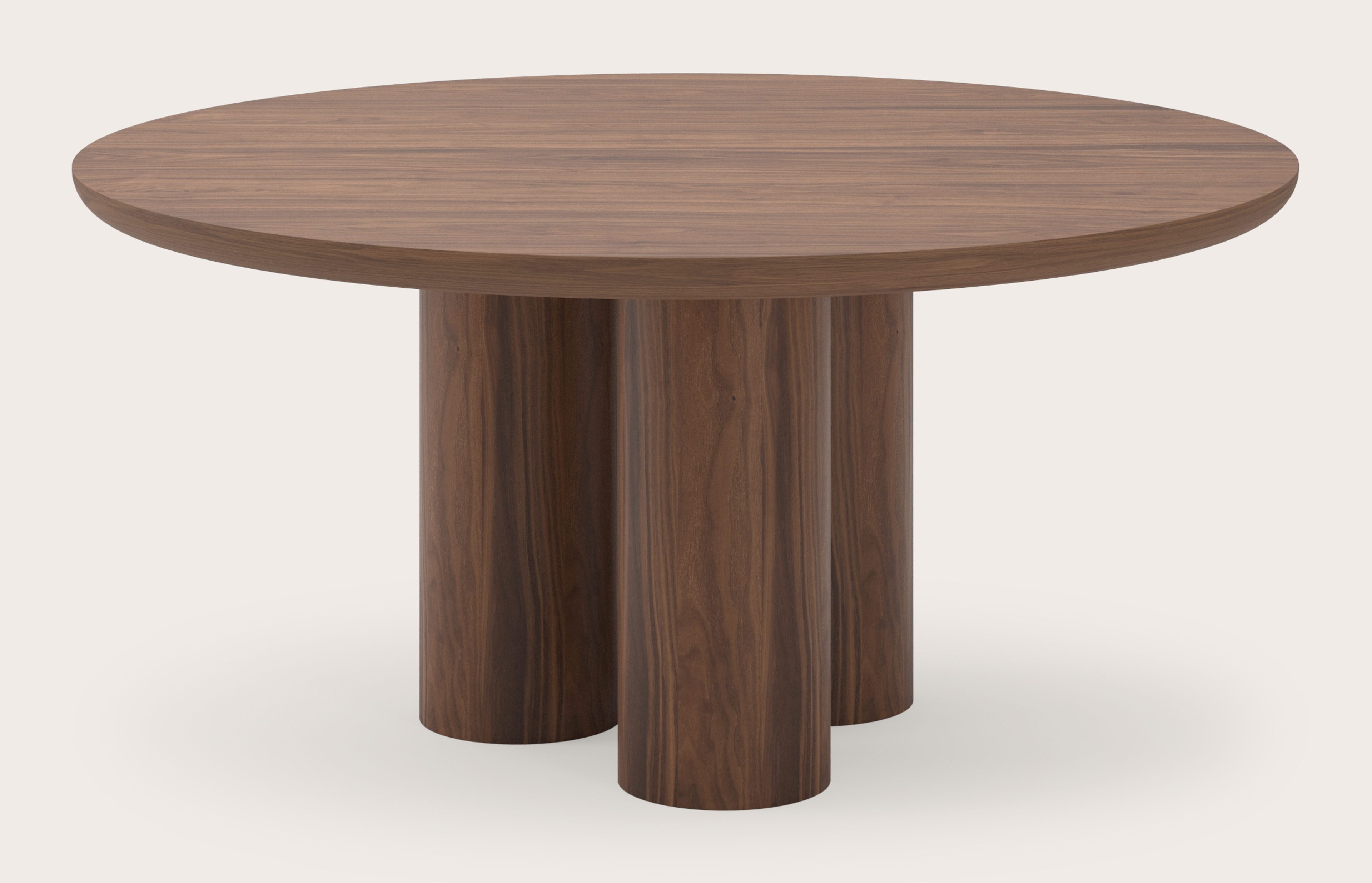 Table de salle à manger Amato Rondo armature avec plateau Amato rond en noyer Ø160 x 79 cm