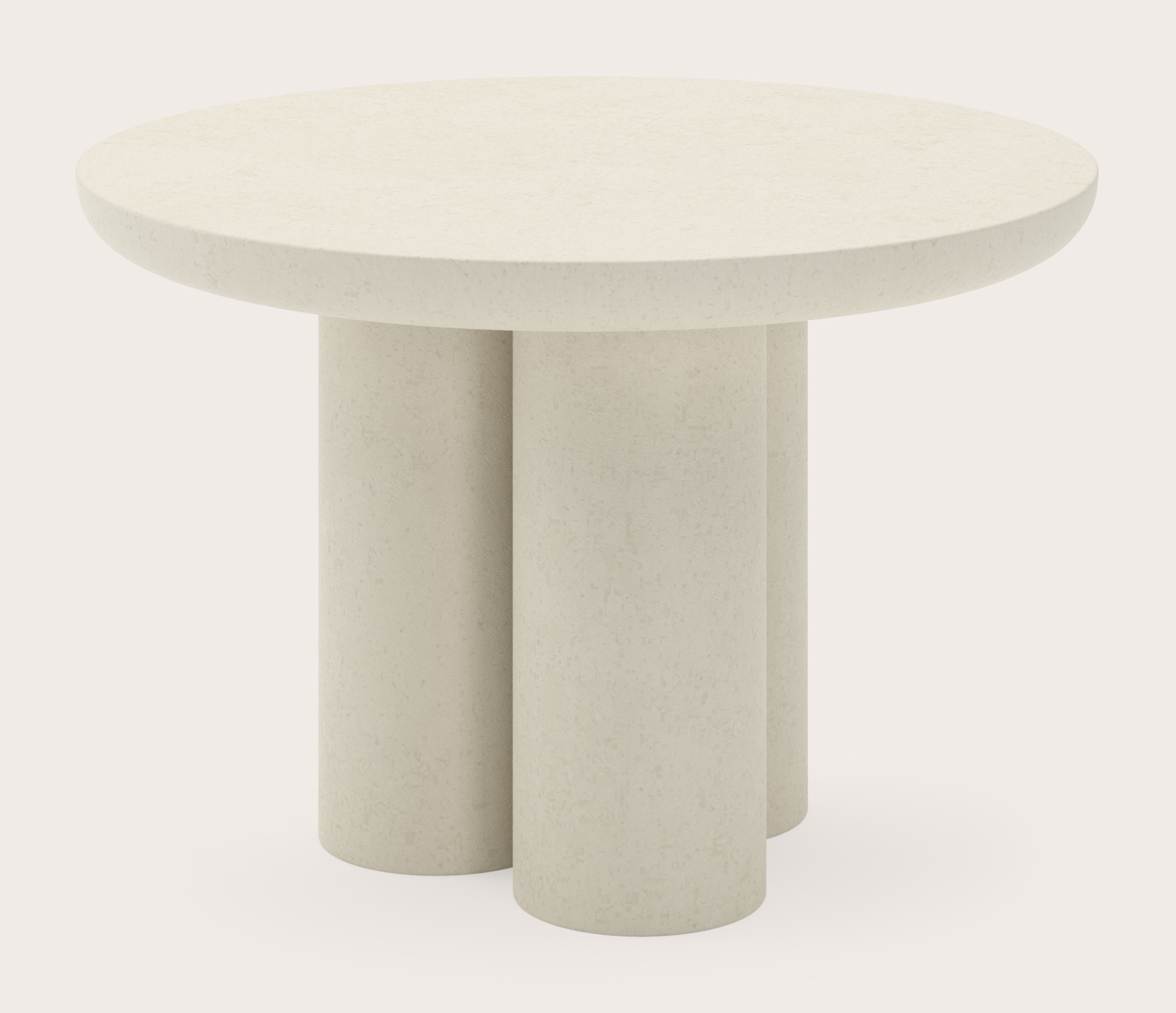 Table d'appoint Amato XSmall Rondo armature avec plateau Amato rond en Claylime en couleur Ecru Ø50 x 34 cm