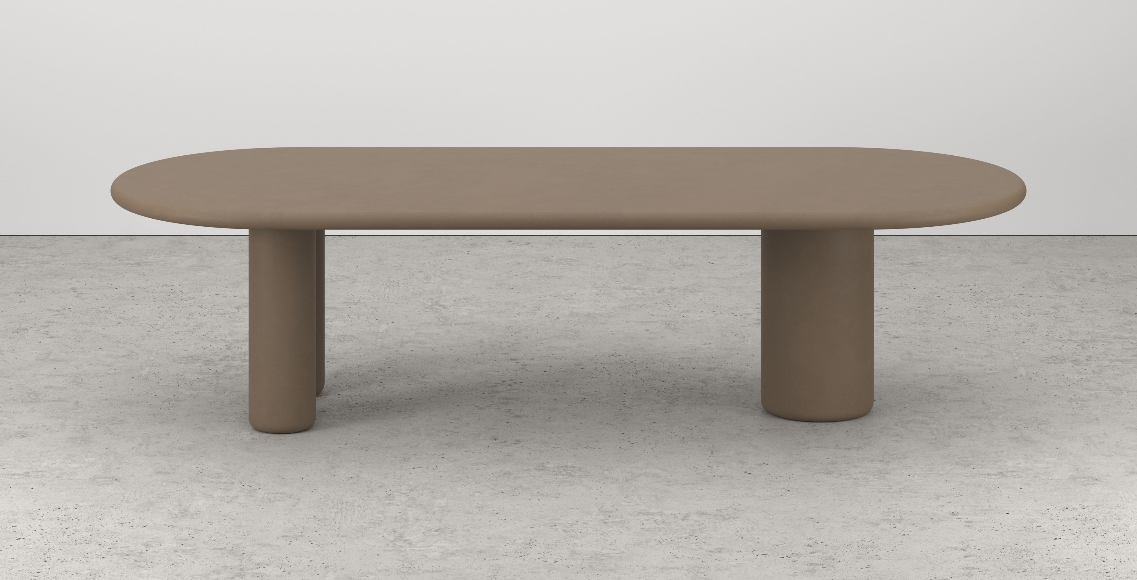 Eettafel Artisano met plat ovaal Artisano blad in Claylime kleur Desert