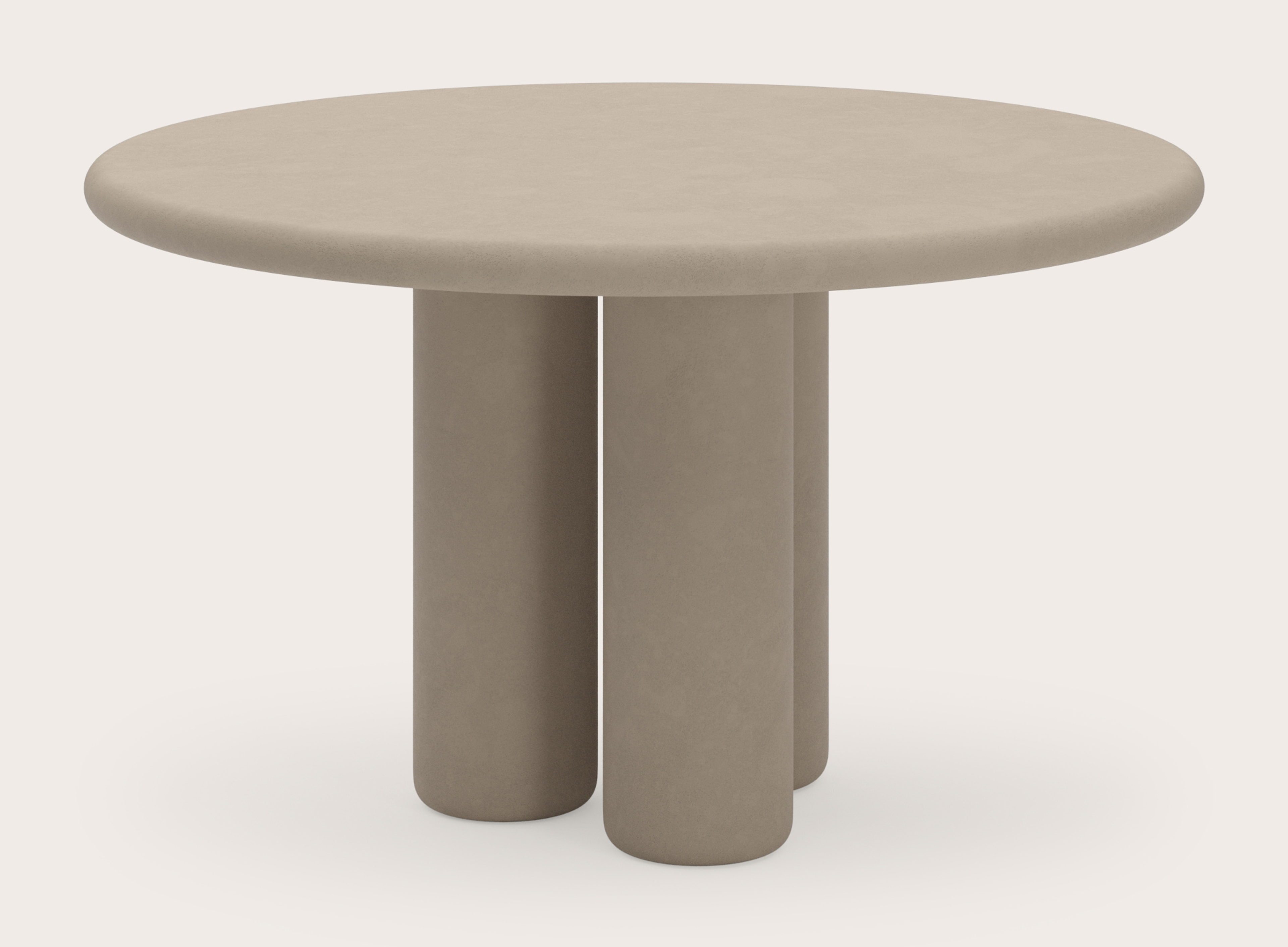 Table de salle à manger Artisano avec plateau Artisano rond en Claylime couleur Limestone