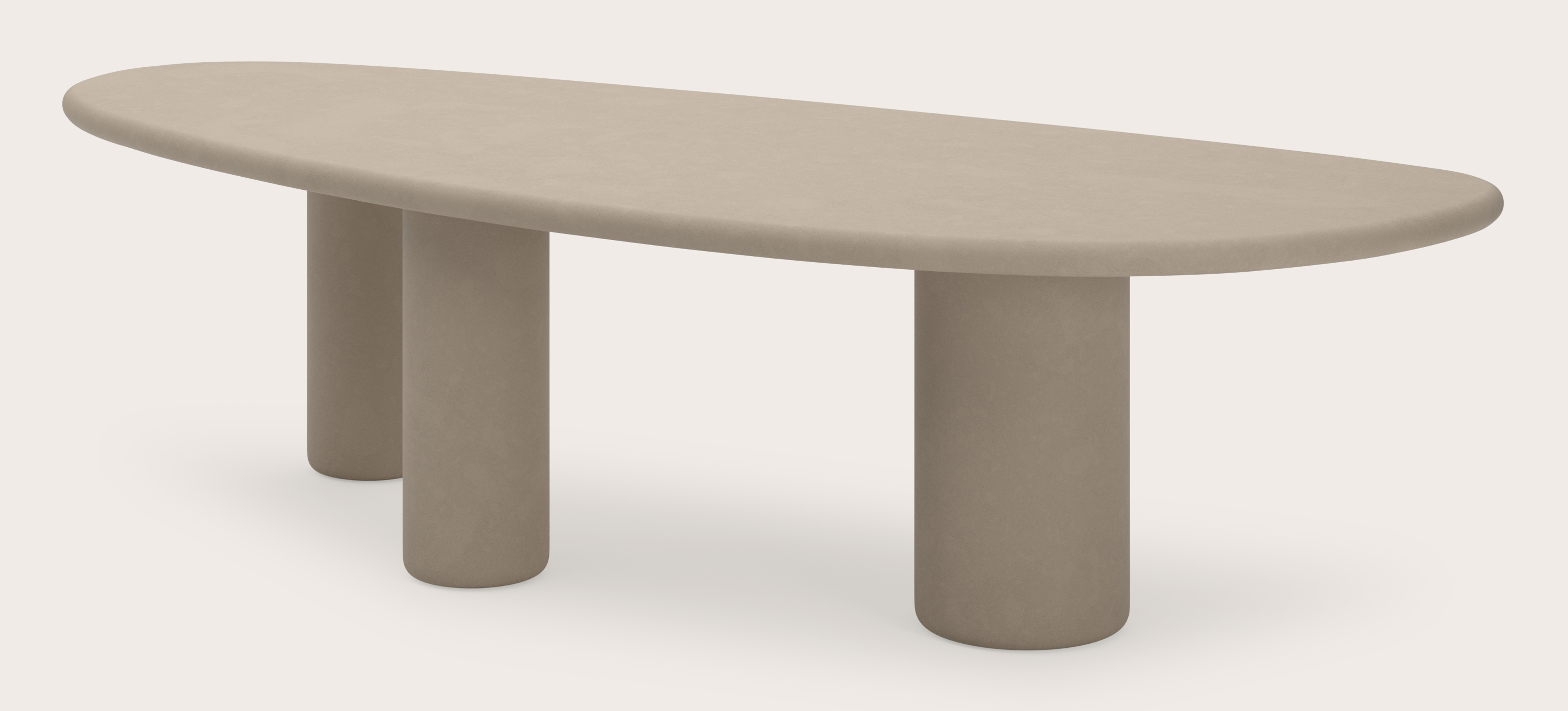 Table de salle à manger Artisano avec plateau Artisano forme rock en Claylime couleur Limestone