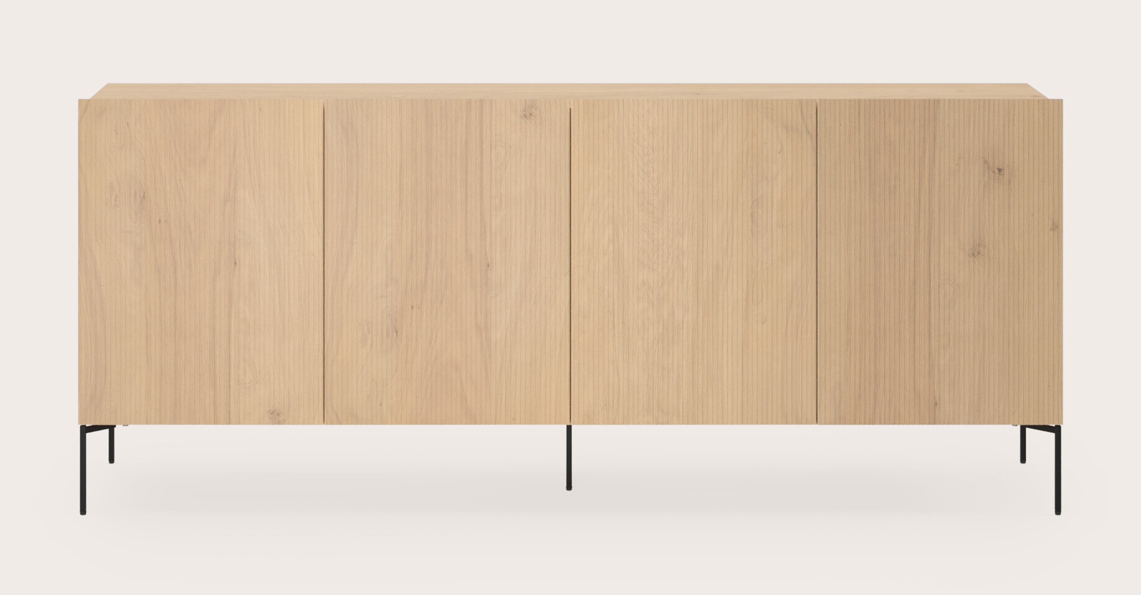 Buffet Grivolo en chêne couleur naturelle avec pieds carrés 199 x 45 cm